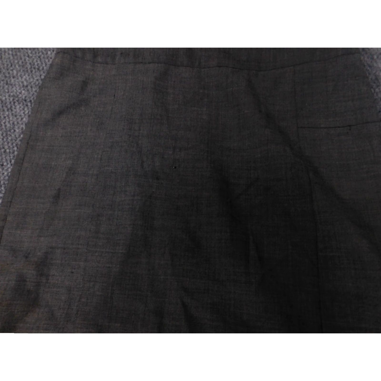 Express Express Womens Skirt 12 Gray Zip A-Line Ruffles Knee Length Casual Everyday Mid Rise Regular Lined Knit Cotton Polyurethane Size 34" / US 12 / IT 48 - 6 Thumbnail