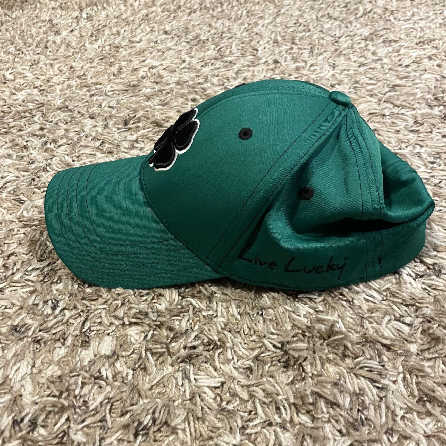 Vintage Black Clover Golf Hat Fitted S/M Green Live Lucky Penguin Classic Golf Size ONE SIZE - 4 Thumbnail