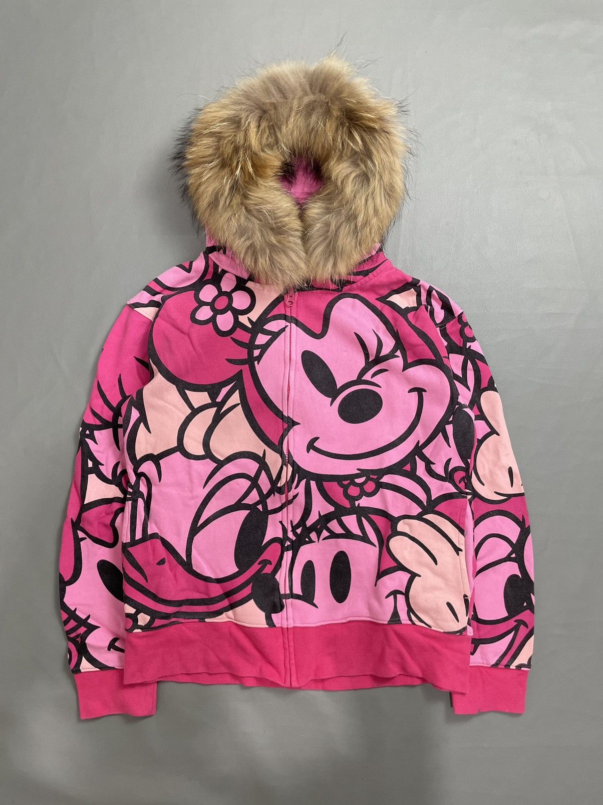 Japanese Brand Disney Mickey Mouse printed Fur Hoodie y2k style Size M / US 6-8 / IT 42-44 - 1 Thumbnail