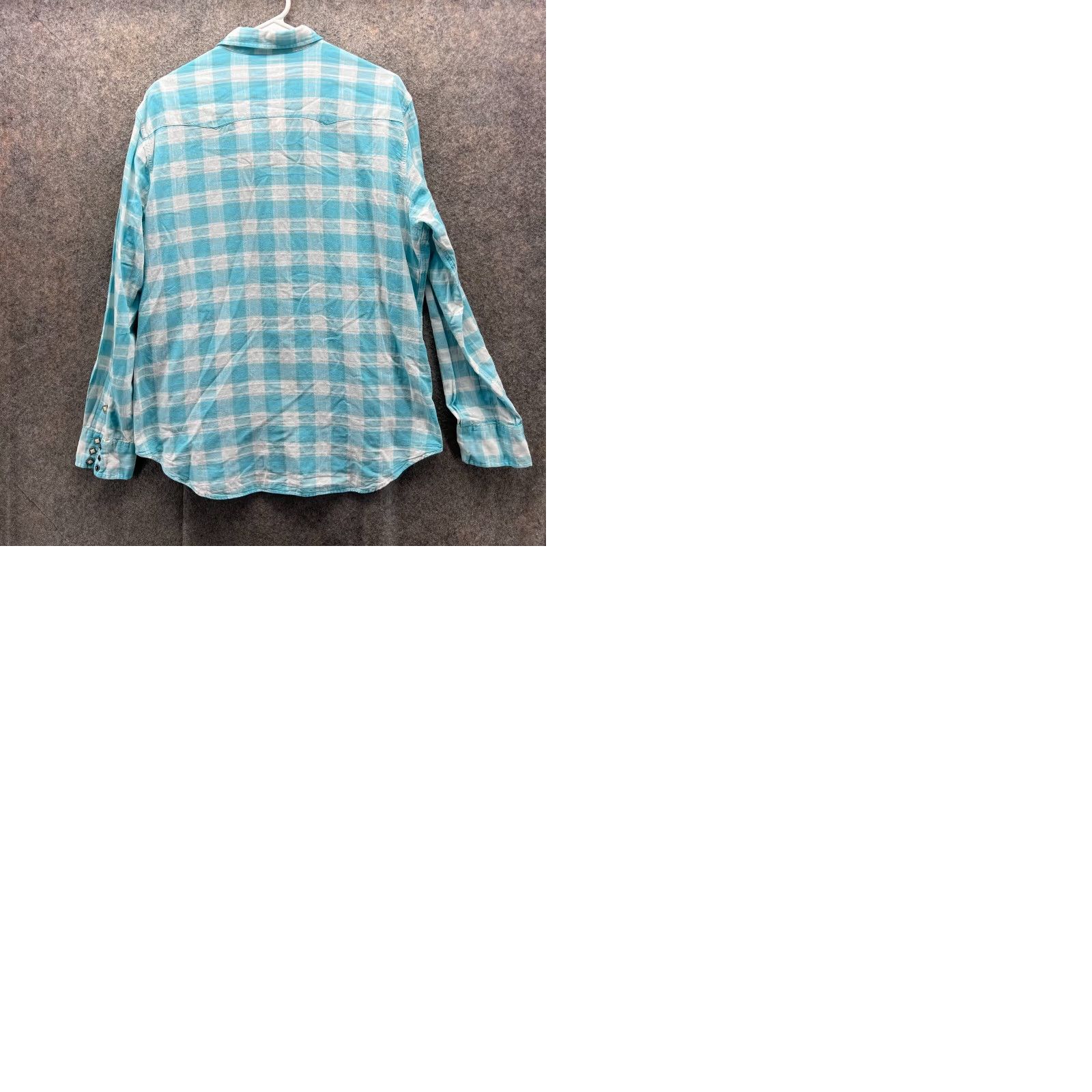 Polo Ralph Lauren VINTAGE Polo Ralph Lauren Shirt Mens Large Blue Pearl Snap Check Western Cowboy Linen Size US L / EU 52-54 / 3 - 9 Thumbnail
