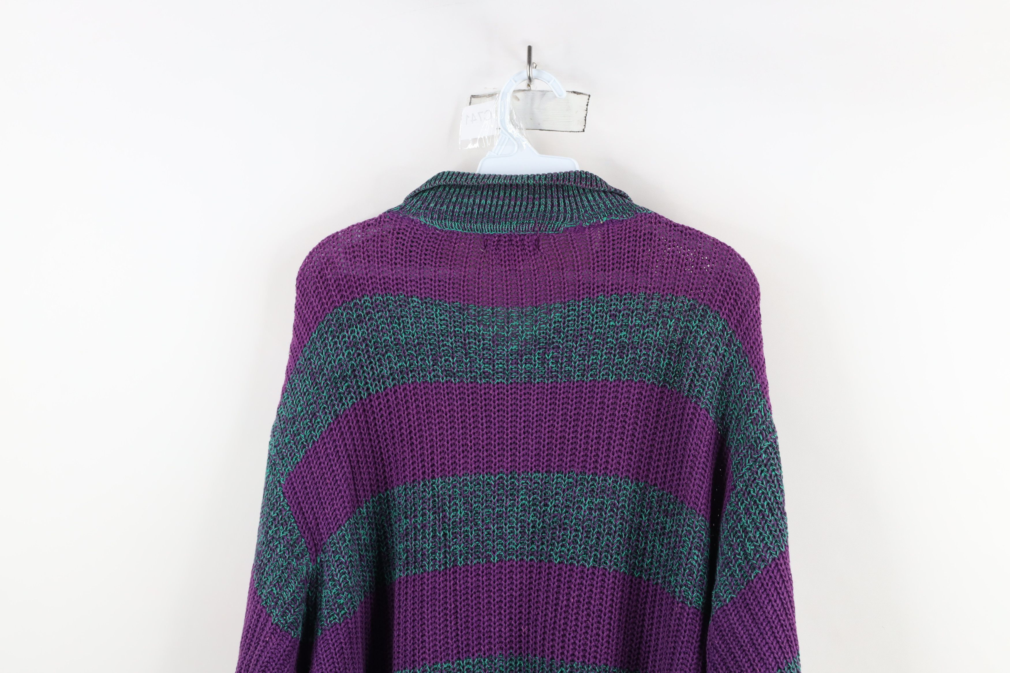 Vintage Vintage 90s Streetwear Block Ribbed Knit Collared Sweater Size US L / EU 52-54 / 3 - 12 Thumbnail