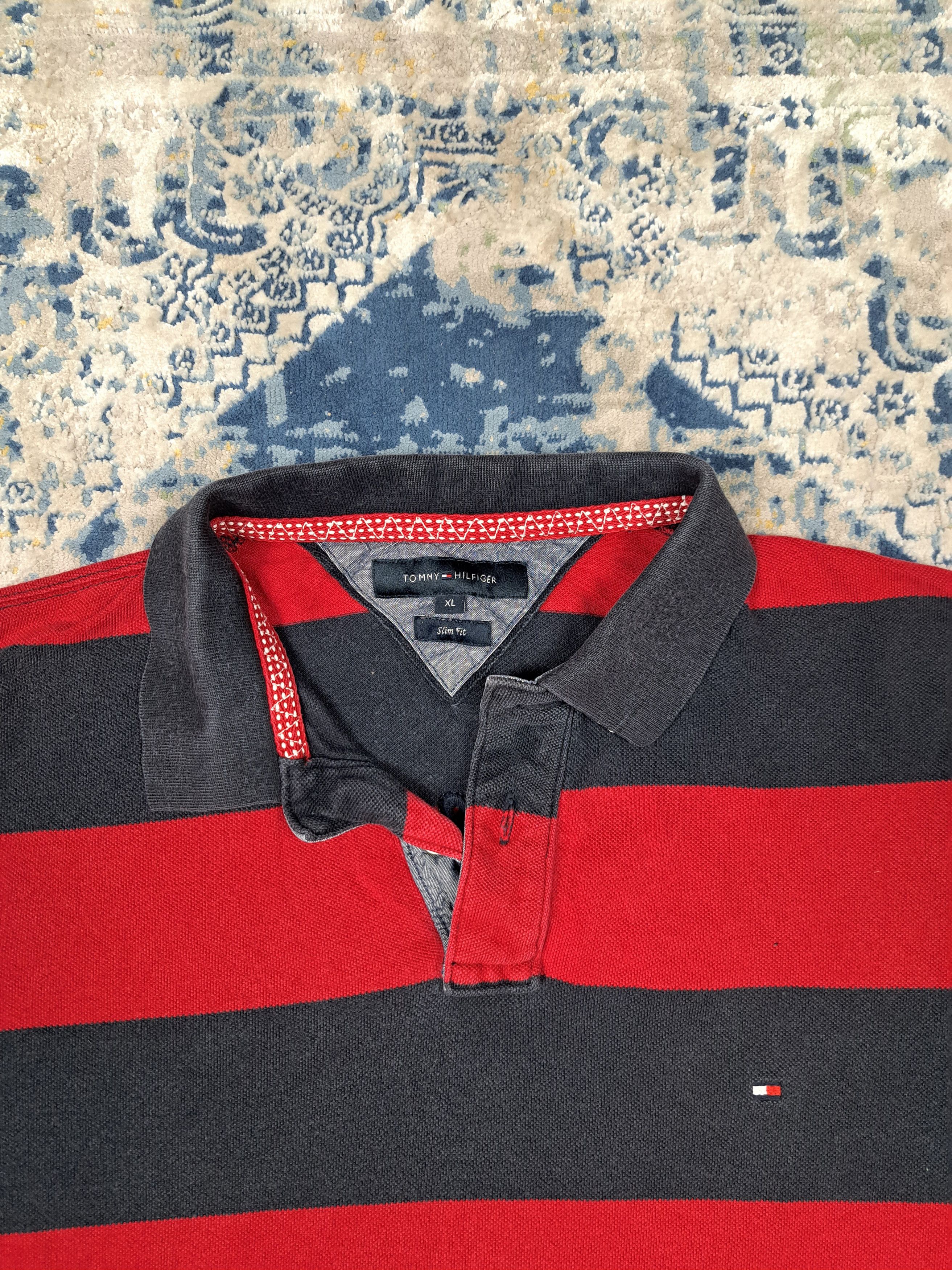 Tommy Hilfiger Hilfiger Spellout Logo Striped Rugby Polo Shirt y2k Drip Size US XL / EU 56 / 4 - 4 Thumbnail