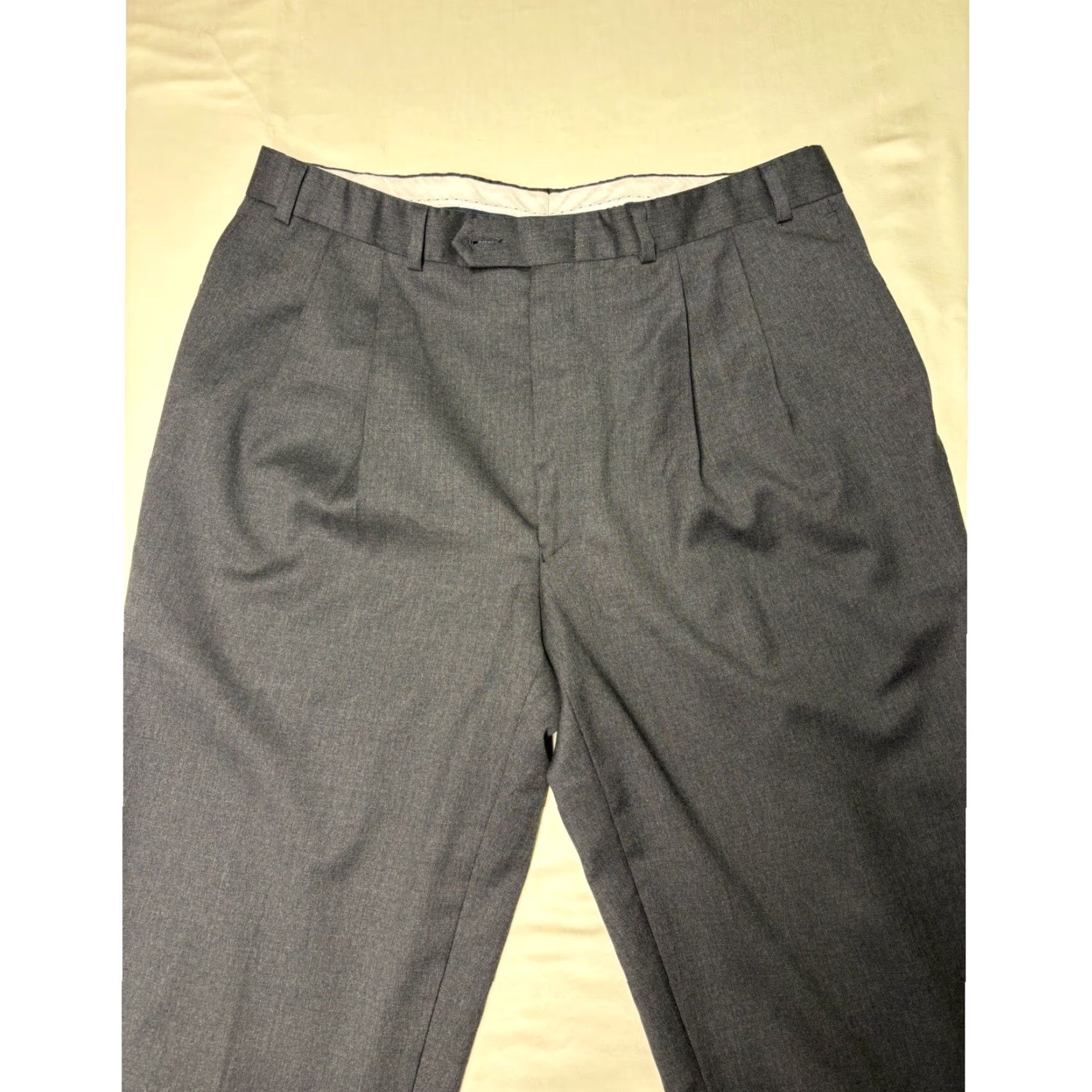 Ralph Lauren Lauren Ralph Lauren Wool Dress Pants Pleated Front Total Comfort 35x30 Gray Mens Pants Size US 35 - 2 Thumbnail