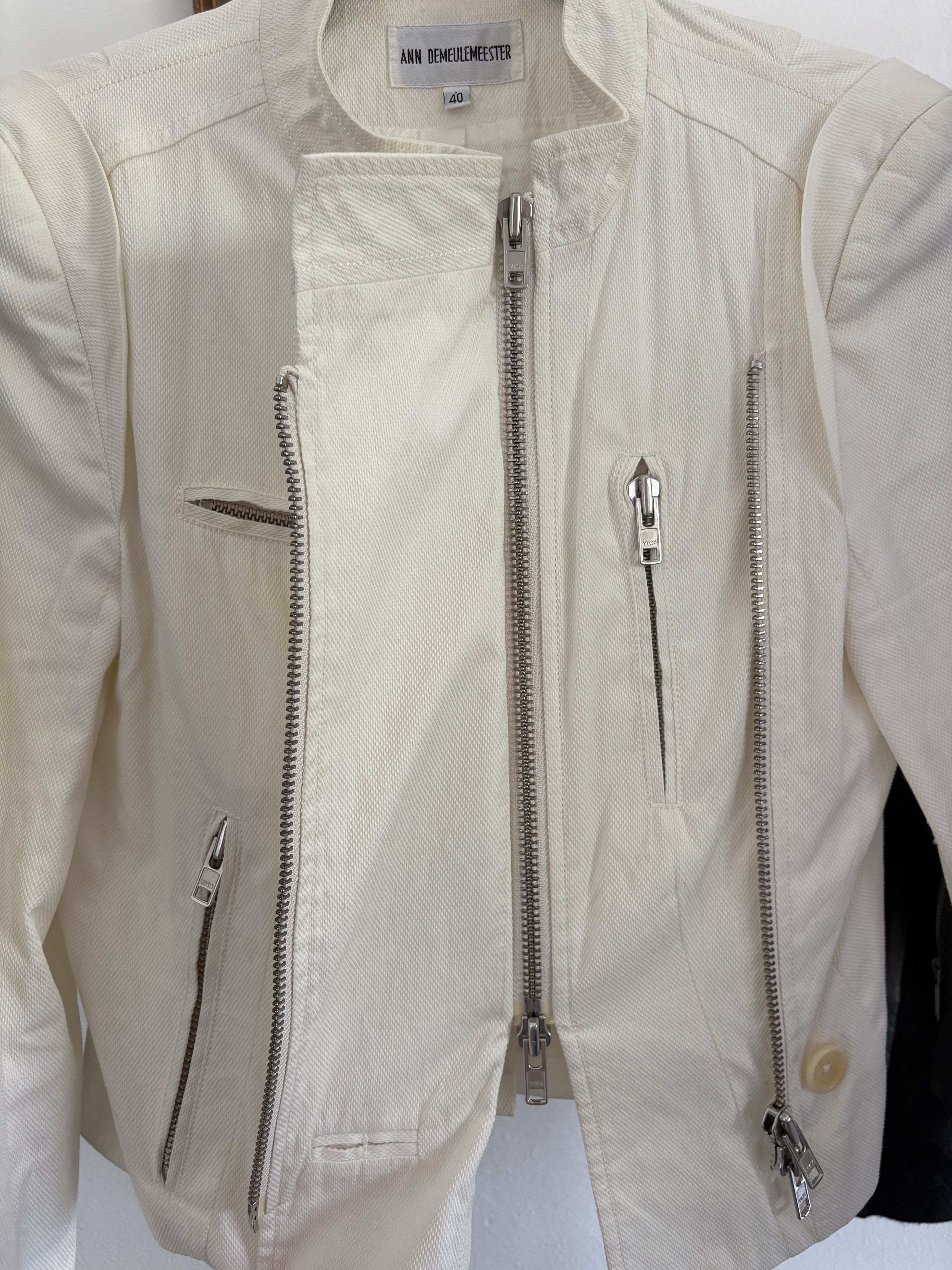 Ann Demeulemeester Twill Moto Jacket Size US S / EU 44-46 / 1 - 2 Thumbnail