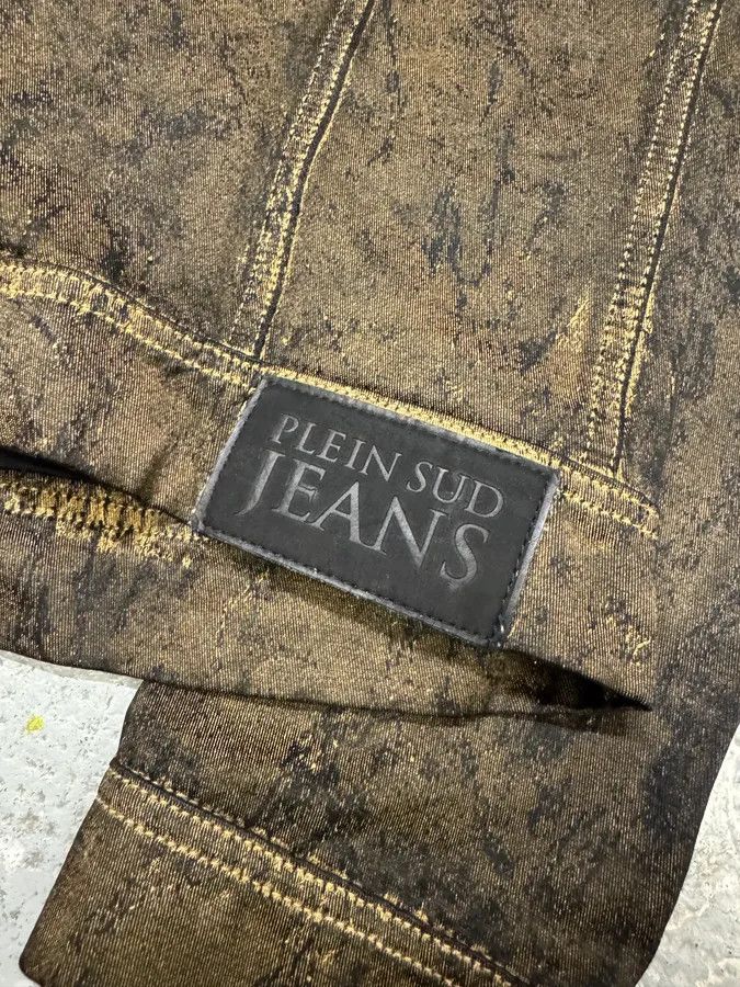 Vintage 2000s Plein Sud Olive Painted Effect Eroded Jacket Size S / US 4 / IT 40 - 11 Thumbnail