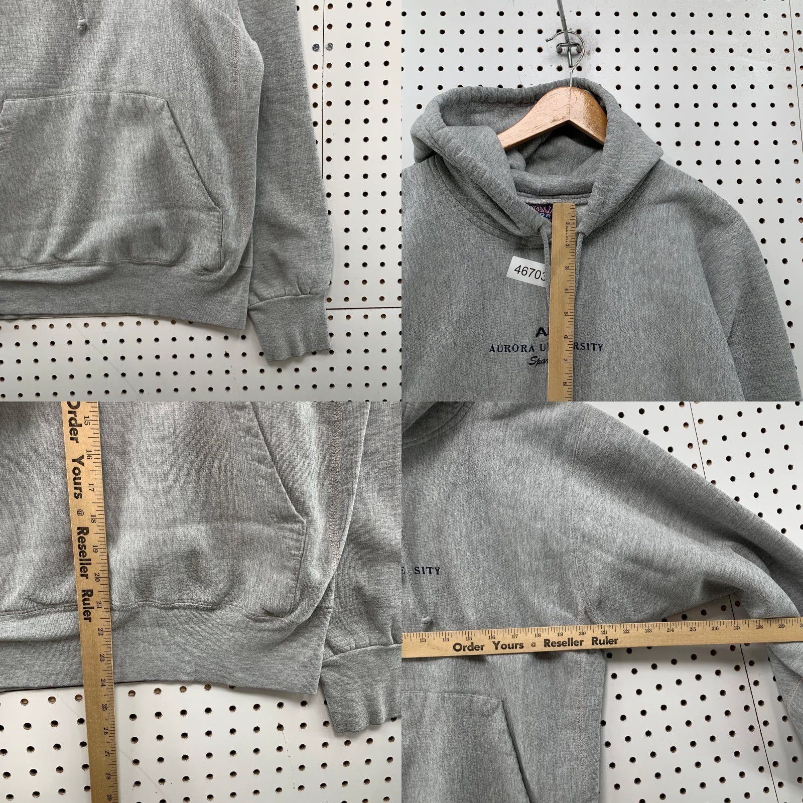 Vintage VINTAGE Aurora University Spartans Hoodie Sweatshirt Mens Medium Hooded Gray Pro Weave Size US M / EU 48-50 / 2 - 8 Thumbnail