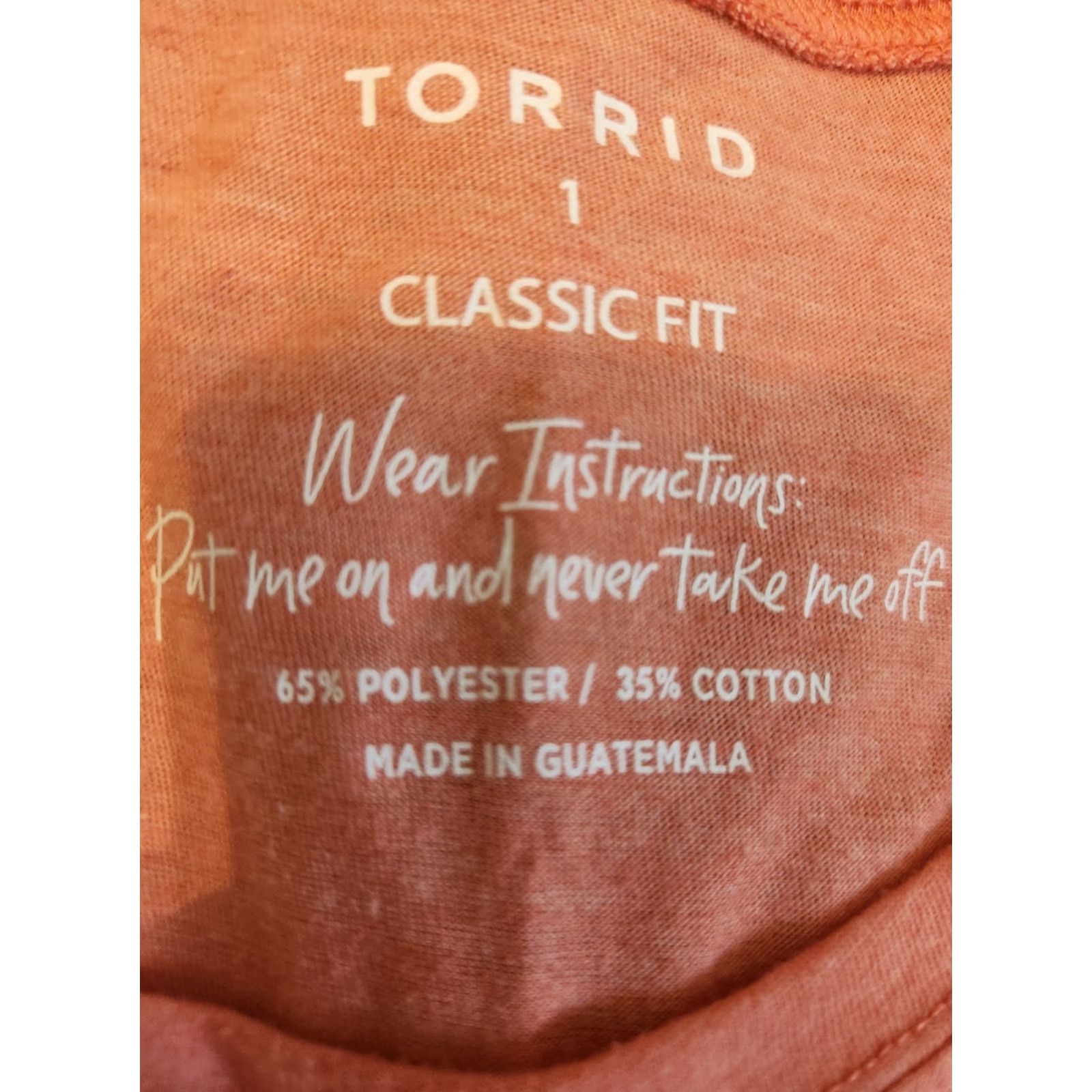 Torrid Torrid T-Shirt Shirt 1X Orange Short Sleeve Top Classic Fit Womens Casual Basic 1X Polyester Cotton Easy Care Vintage No Size XL / US 12-14 / IT 48-50 - 3 Thumbnail