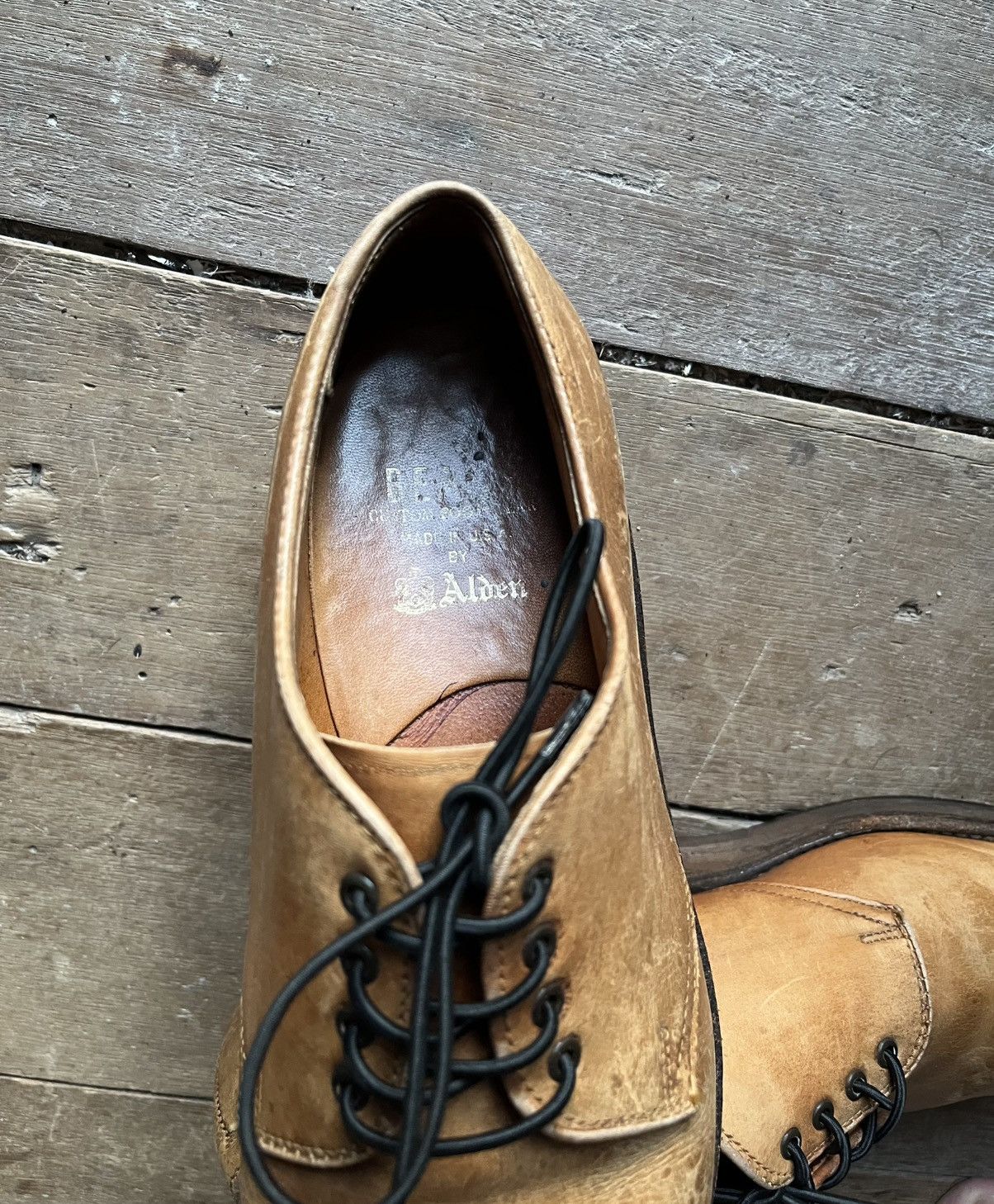 Alden Alden Oxford/Derby Tan Leather Shoes Beige Size US 8.5 / EU 41-42 - 7 Thumbnail