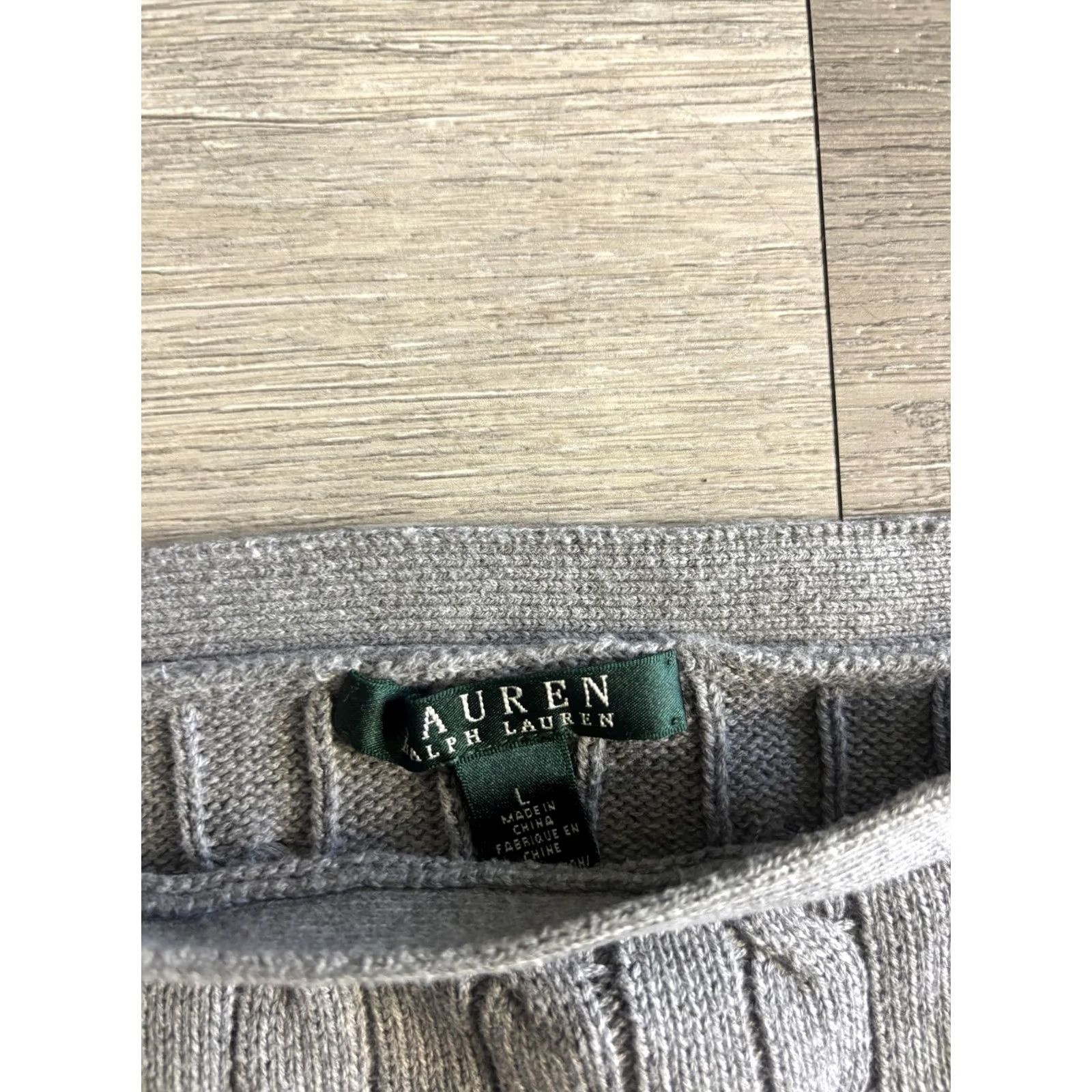 Ralph Lauren Lauren Ralph Lauren Sweater Womens L Gray Boat Neck Cable Knit Buttons Size L / US 10 / IT 46 - 3 Thumbnail