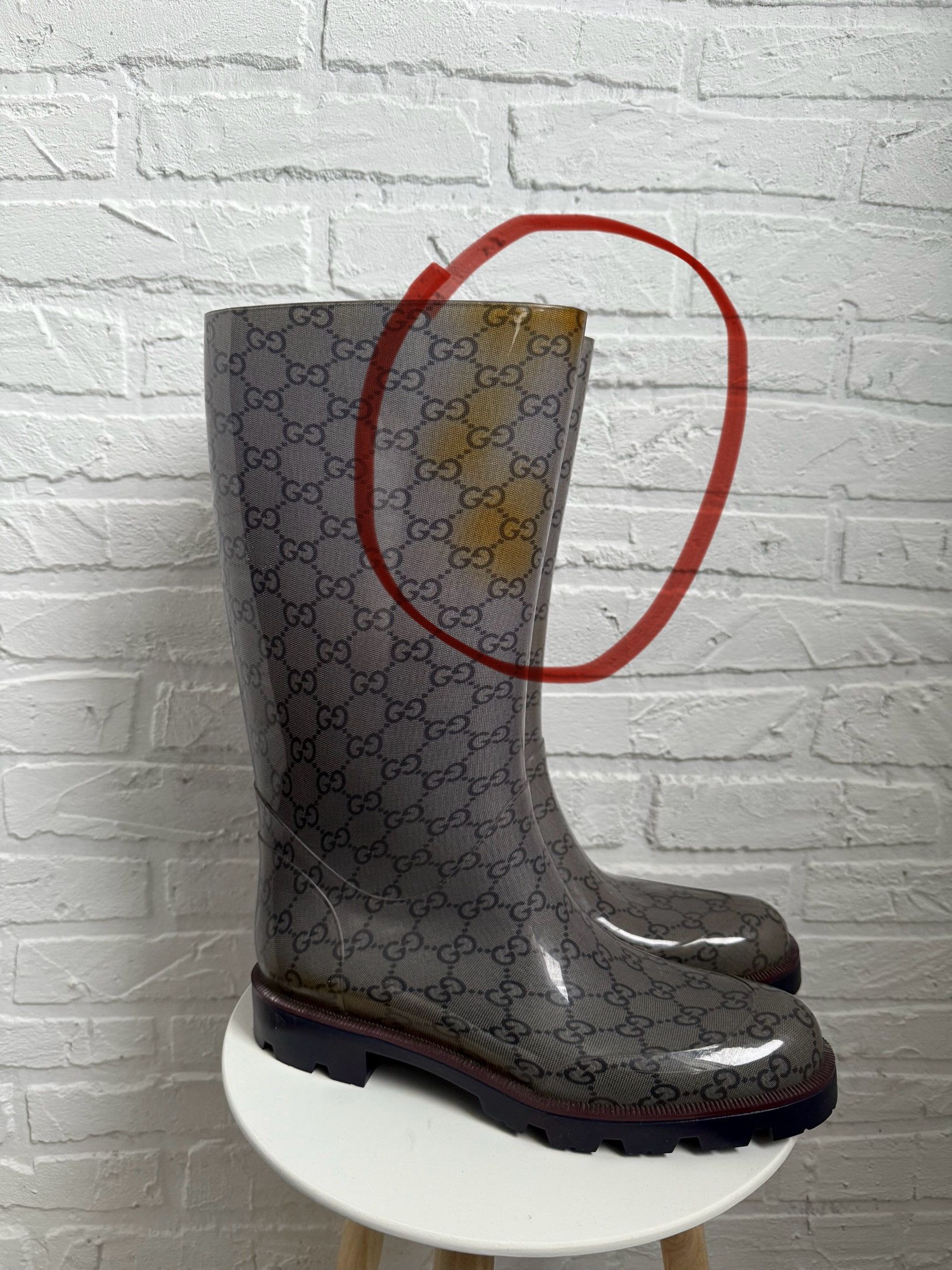 Gucci Gucci GG Monogram Rubber Rain Boots Size US 7 / EU 40 - 5 Thumbnail