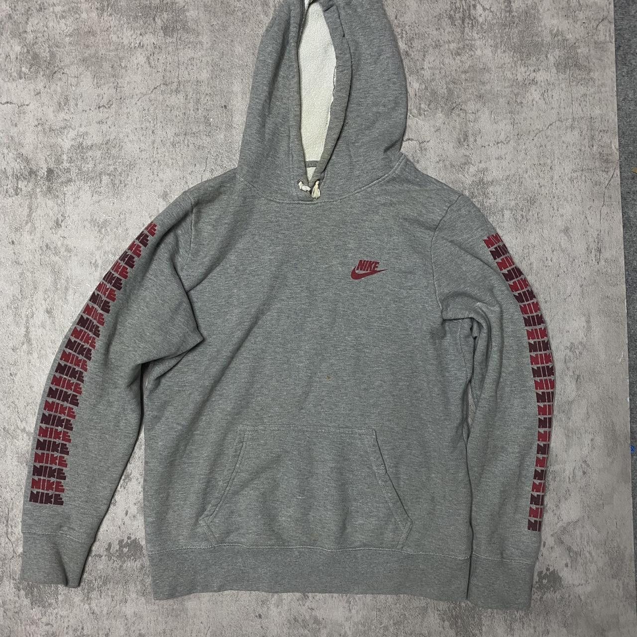 Nike Grey Nike hoodie with red accents #hoodie Size US L / EU 52-54 / 3 - 1 Thumbnail