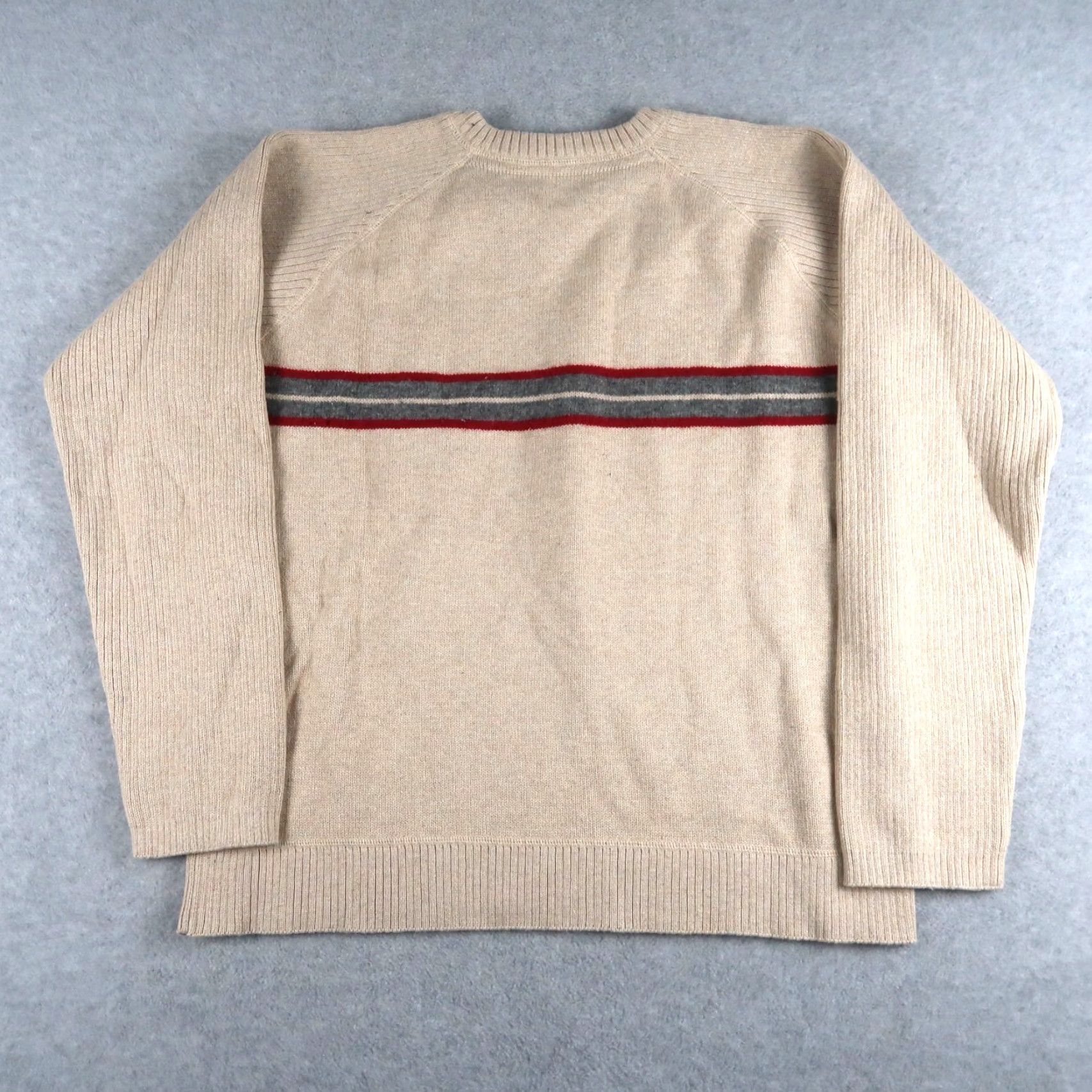Tommy Hilfiger VINTAGE Tommy Hilfiger Knit Sweater Mens L V Neck Preppy Pullover NWT Cotton Beige Logo Classic All Seasons Size US L / EU 52-54 / 3 - 2 Thumbnail