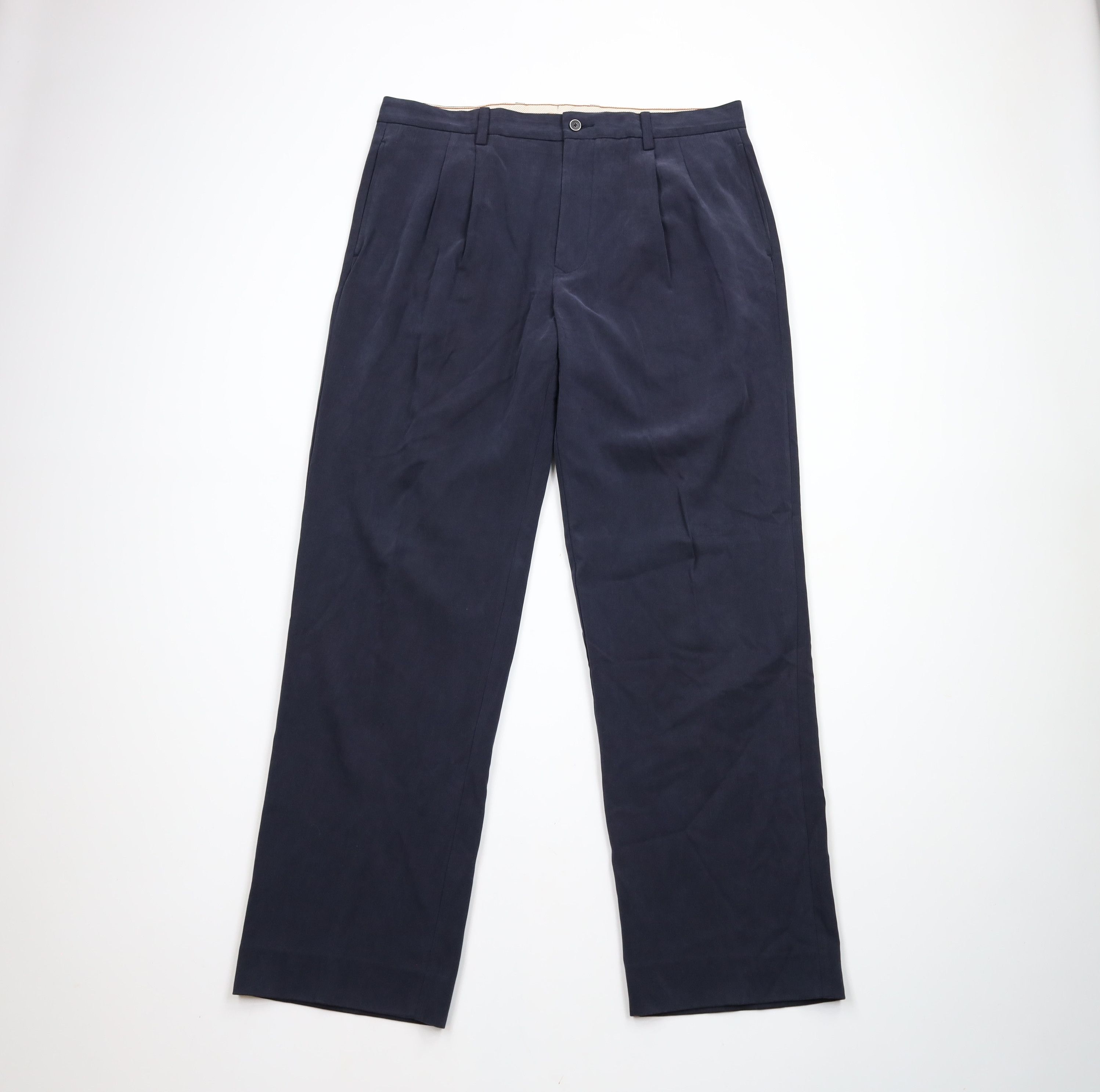 Tommy Bahama × Vintage Vintage Tommy Bahama Wide Leg Silk Blend Chino Pants Blue Size US 36 / EU 52 - 1 Thumbnail