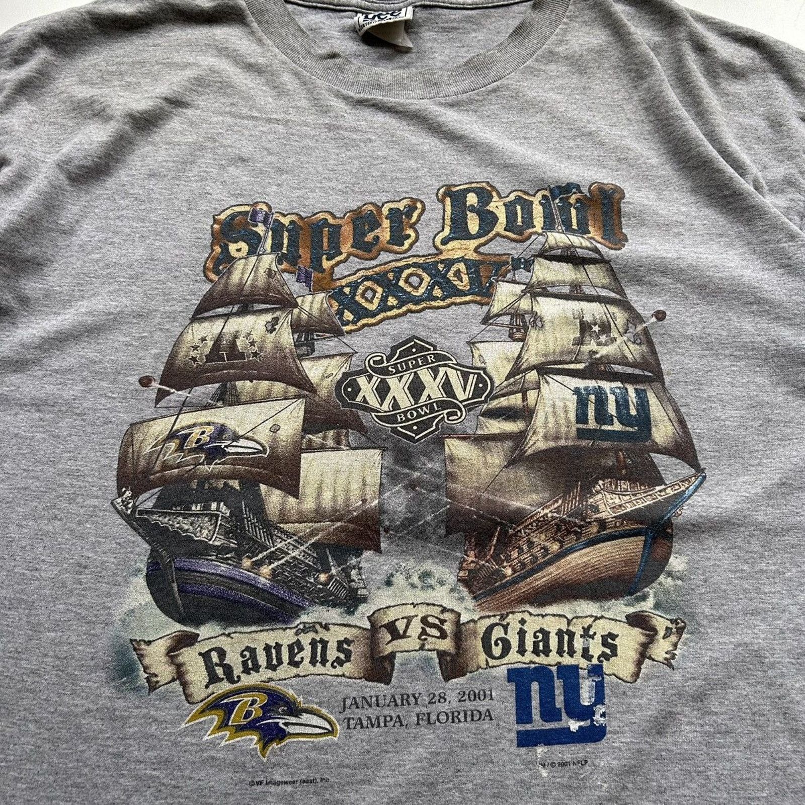 NFL Vintage Y2K Super Bowl XXXV NFL Ravens Giants T Shirt XL Size US XL / EU 56 / 4 - 6 Thumbnail
