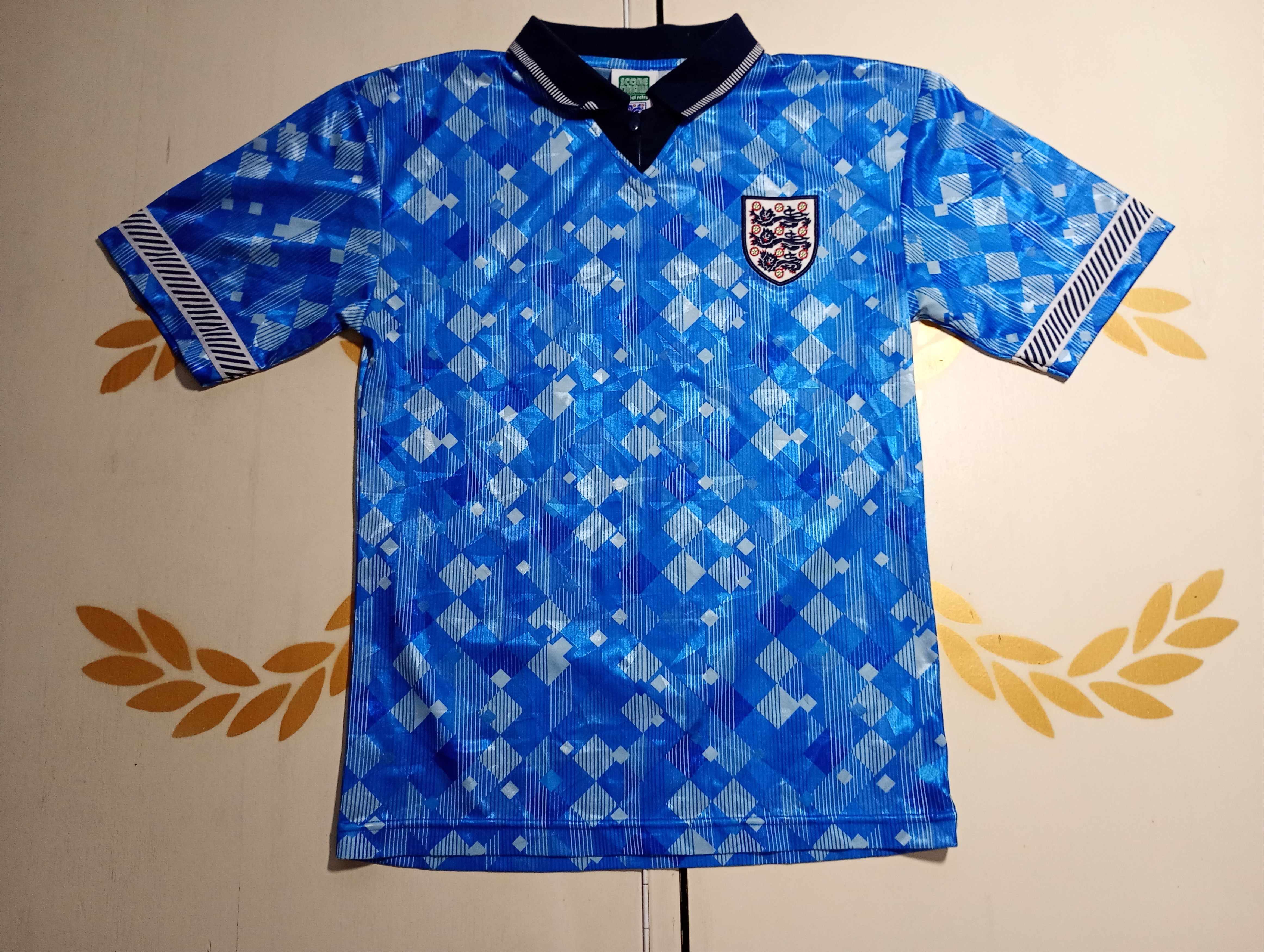 Vintage Score Draw England 1990 World Cup Third Shirt Size US S / EU 44-46 / 1 - 2 Thumbnail