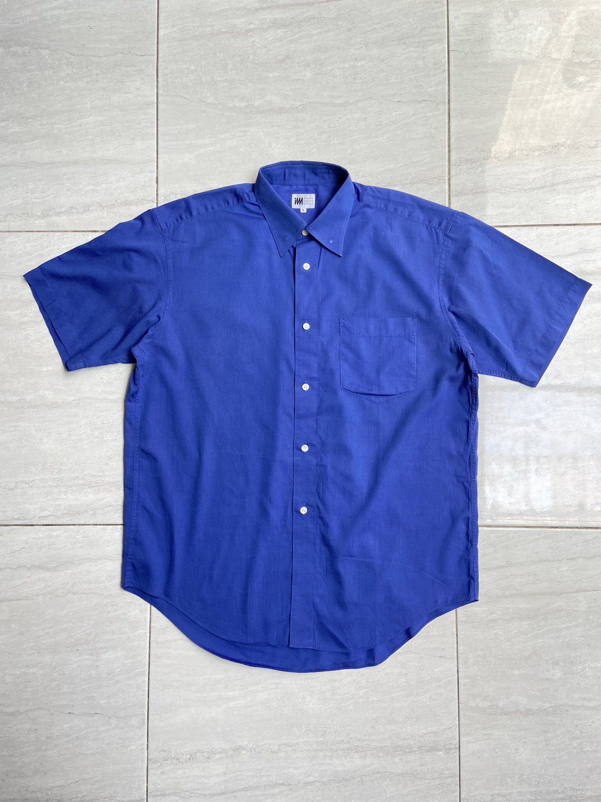 image of Issey Miyake Im Miyake Design Studio Blue Shirt, Men's (Size Large)