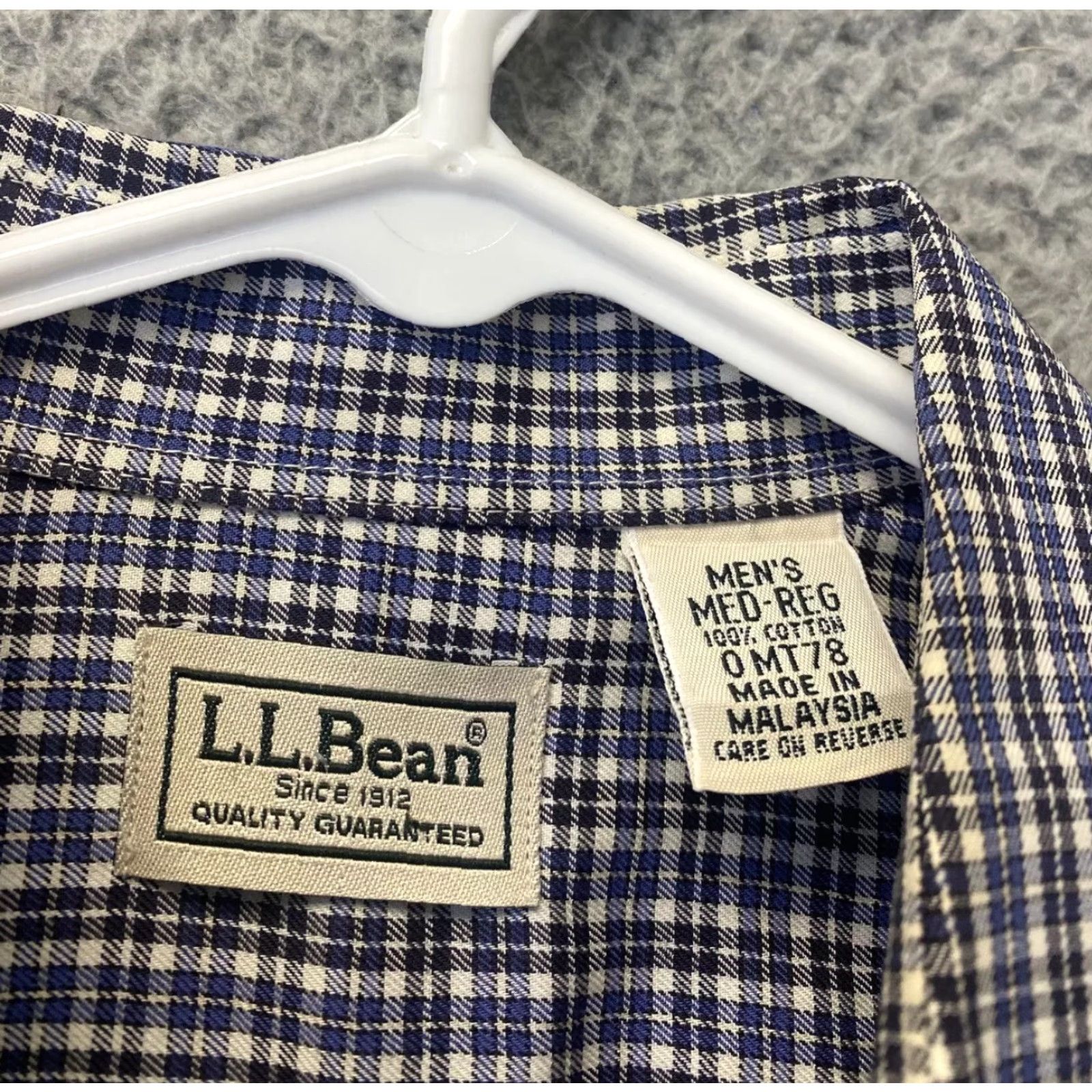 Vintage L.L. Bean Button-Down Shirt Men M Blue Check Cotton Long Sleeve Casual Authentic Regular Men Size US M / EU 48-50 / 2 - 4 Thumbnail