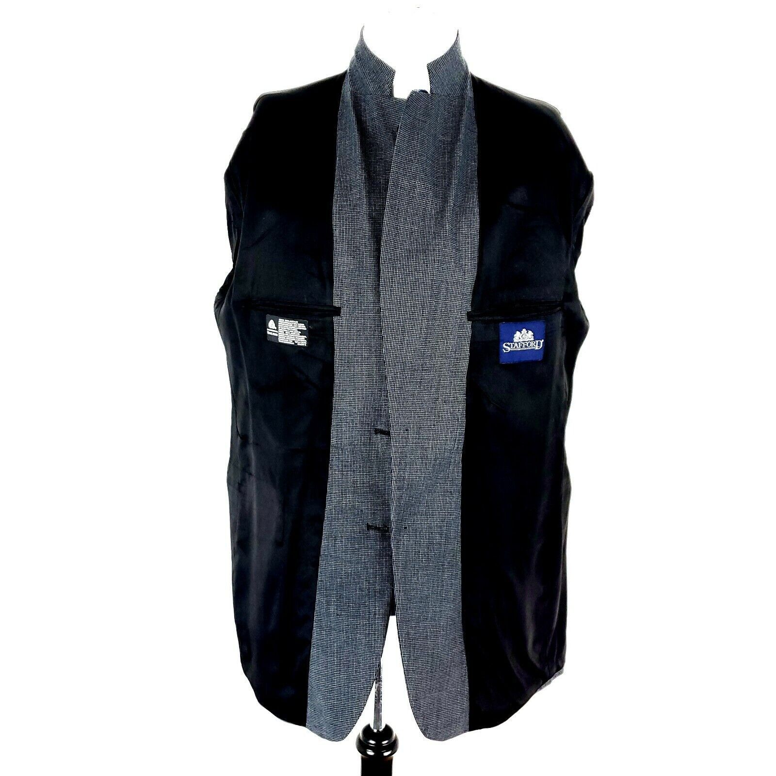 Stafford Stafford Wool Heavy Wool 2 Button Sport Coat 44L Gray Nailsh Size 44L - 11 Thumbnail