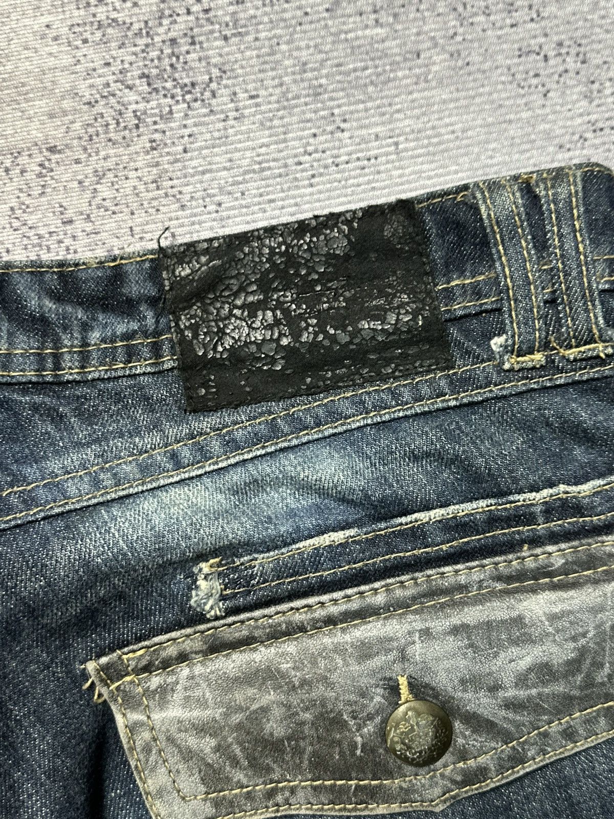 GOSTAR DE FUGA 2000s Flare Fuga Black Stone Washed Denim Jeans Size US 36 / EU 52 - 19 Thumbnail