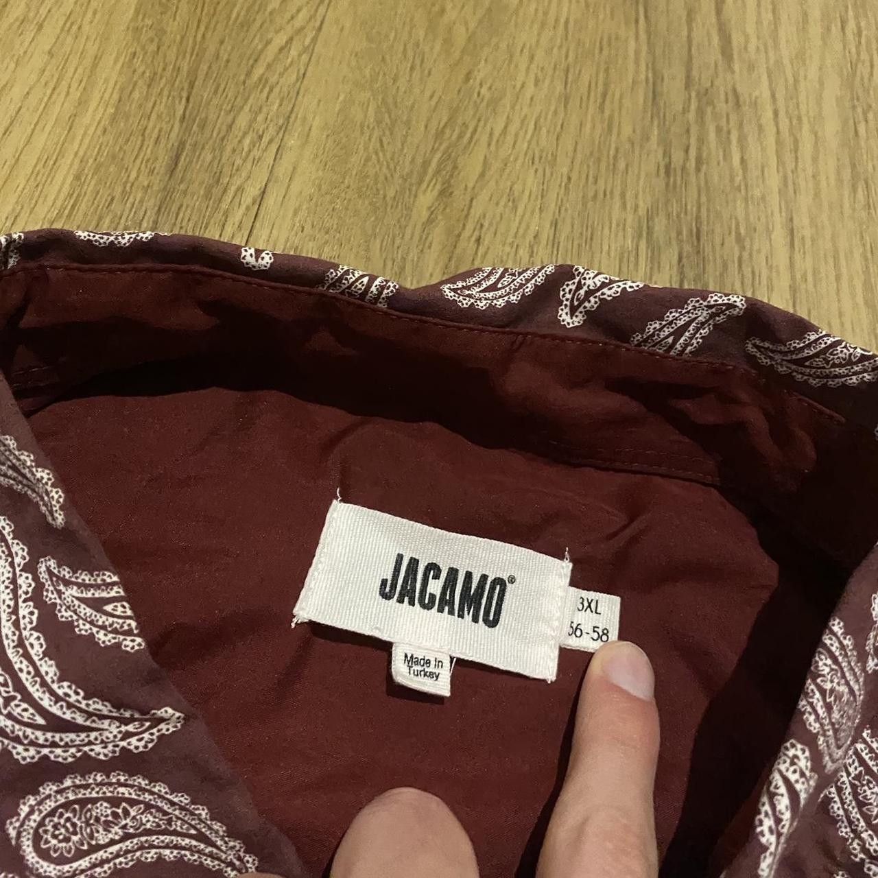 Jackman Burgundy and white paisley pattern short sleeve Size US S / EU 44-46 / 1 - 4 Thumbnail