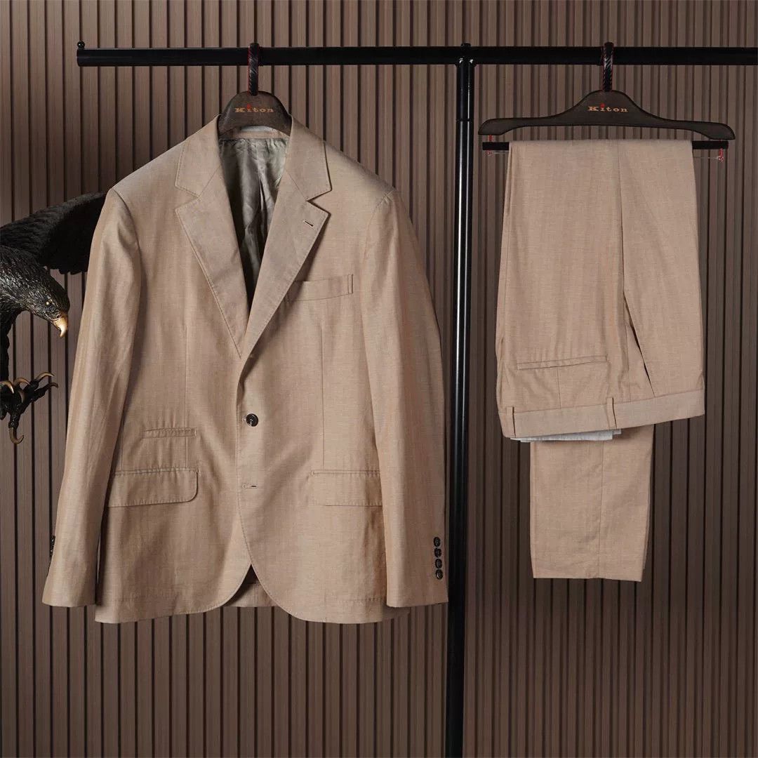 Brunello Cucinelli silk and cotton spring suit jacket and pants Size US M / EU 48-50 / 2 - 1 Thumbnail