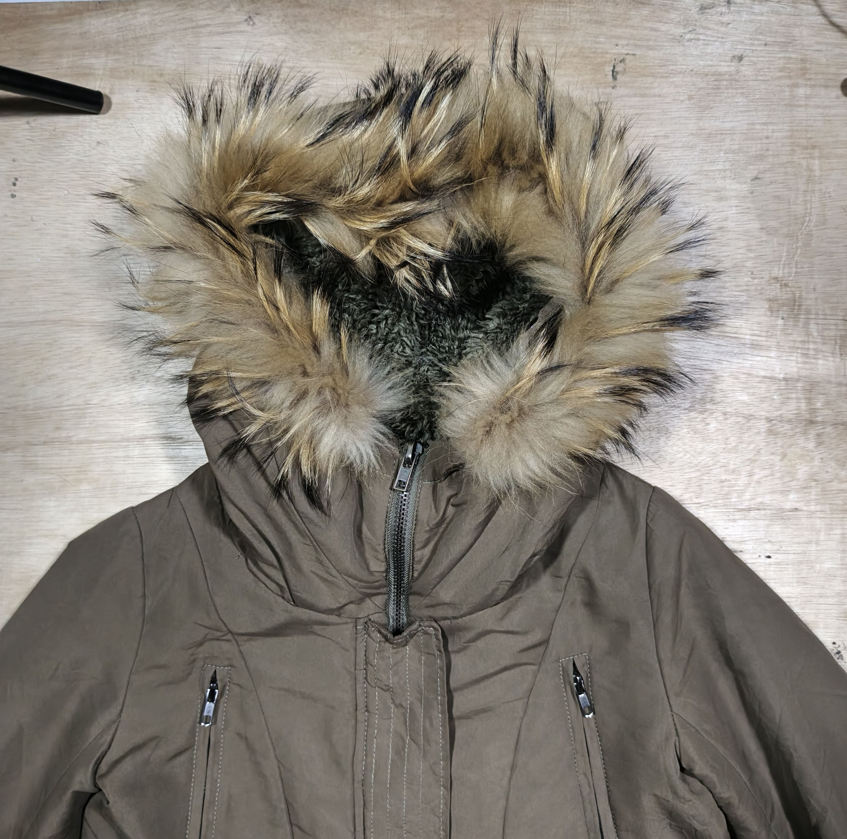 Japanese Brand EGOIST olive Green Fur Trik Hooded Parka Jacket Size M / US 6-8 / IT 42-44 - 5 Thumbnail