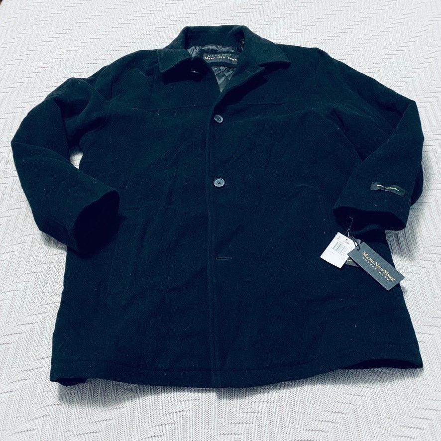 Marc New York black wool peacoat NWT