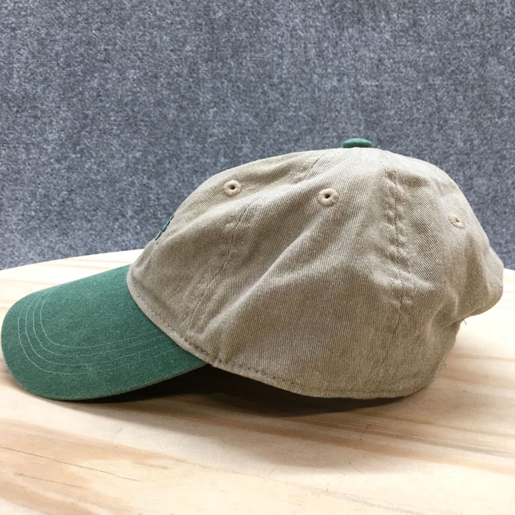 Logo 7 Canada Baseball Cap Mens Green OS Adjustable Curved Brim Embroidered Logo Brown Canvas Cotton Hat Size ONE SIZE - 5 Thumbnail