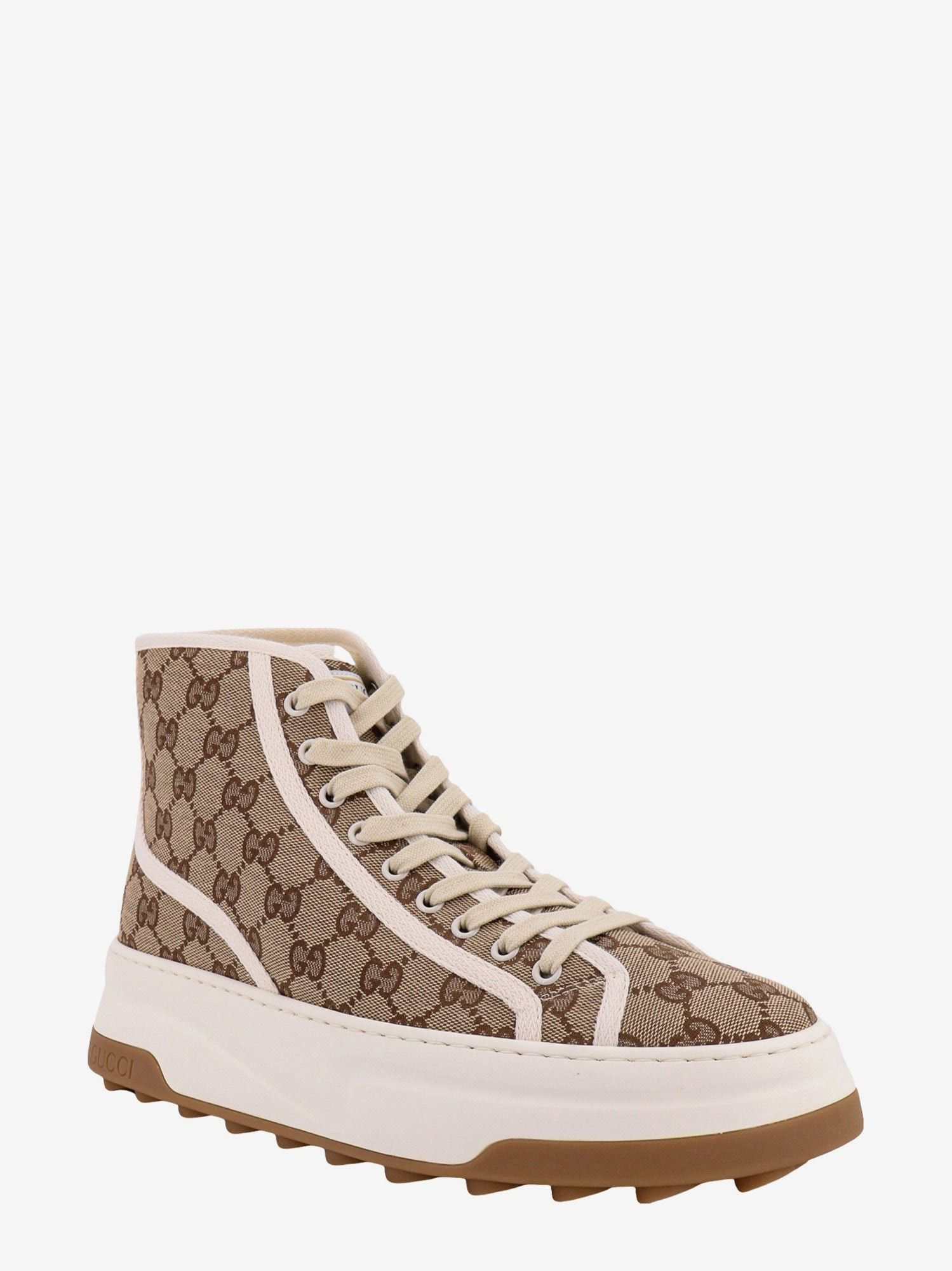 Gucci o1mt1gz0425 Men's GG High-Top Sneakers in Beige Size US 7 / EU 40 - 2 Thumbnail