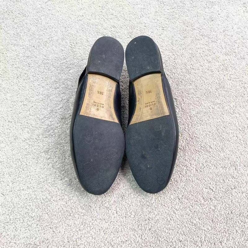 Gucci Gucci Black Leather Slip-On Casual Shoes - Size US 5.5 / EU 38 - 4 Thumbnail