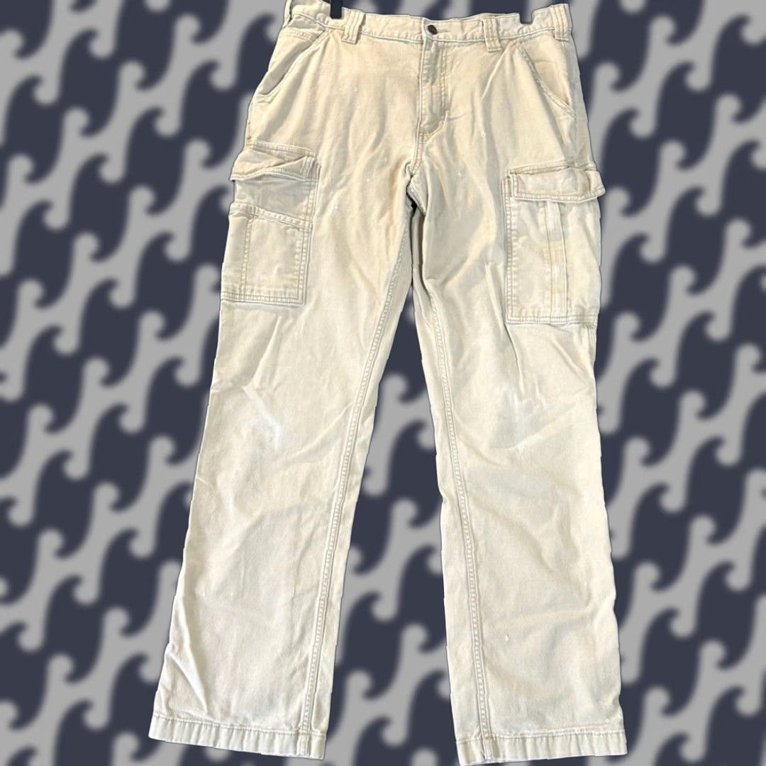 Carhartt VINTAGE Carhartt Cargo Work Pants Men 34x32 Beige Relaxed Fit Rugged Flex Pants Size US 34 / EU 50 - 1 Thumbnail