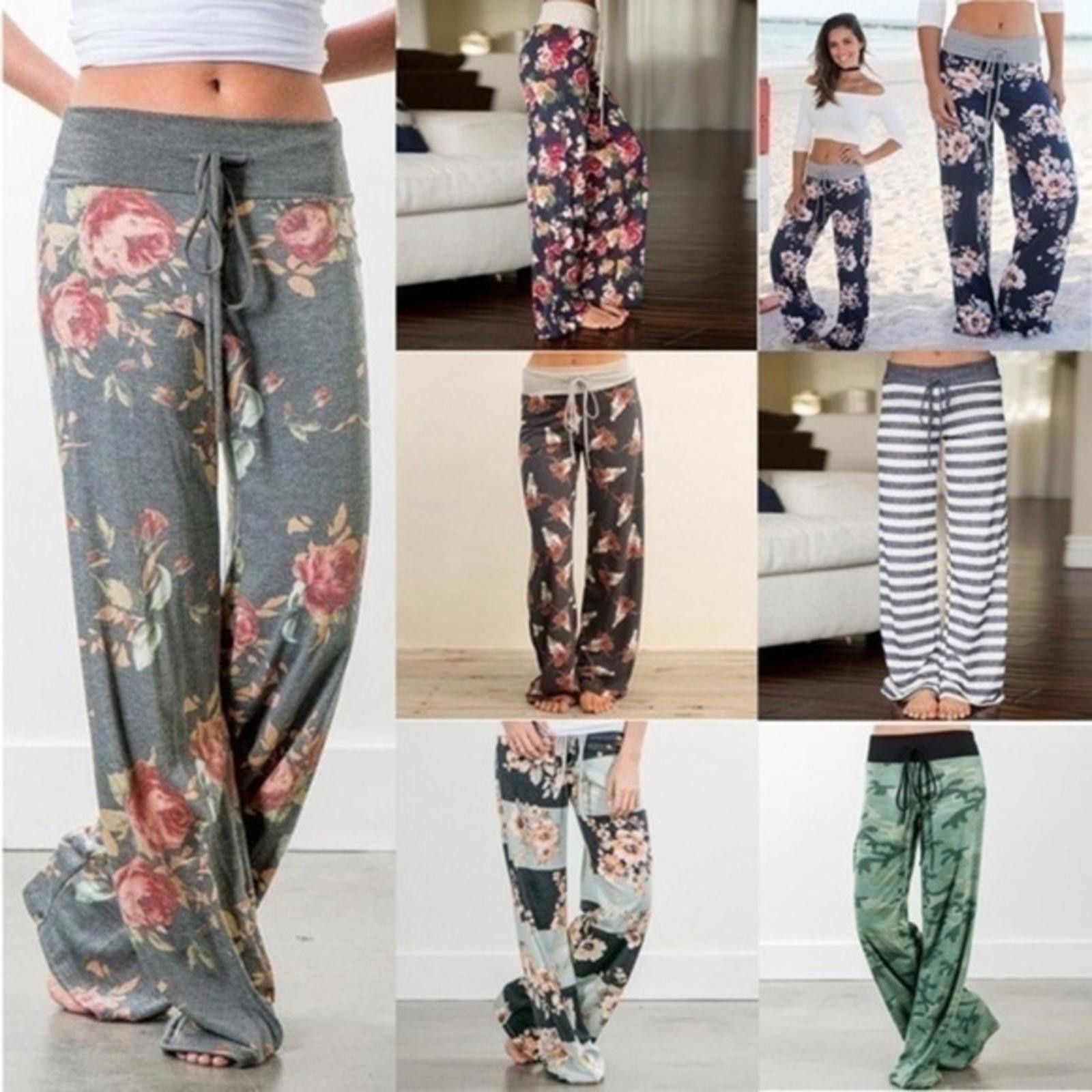 Designer Floral Drawstring Lounge Pants NWT Size 32" / US 10 / IT 46 - 1 Thumbnail