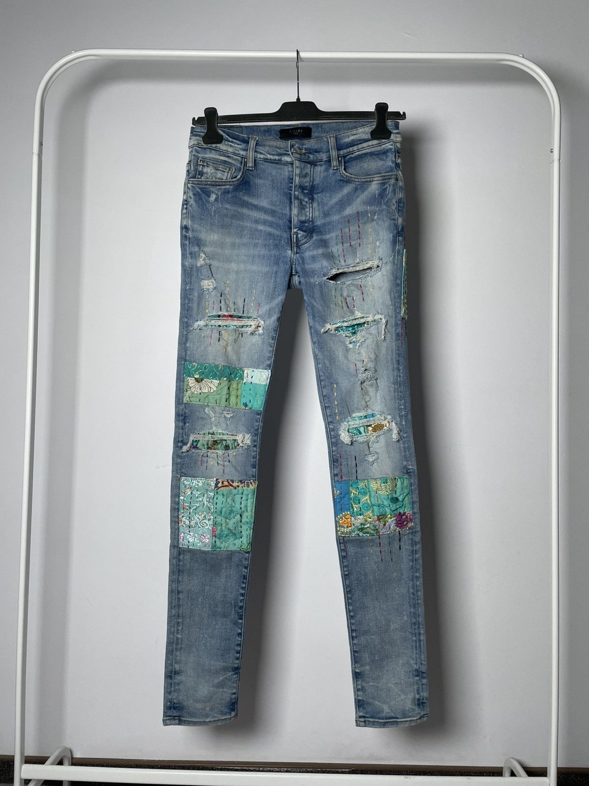 Amiri Amiri Quilted Artpatch Patchwork Jeans Size US 31 - 1 Thumbnail