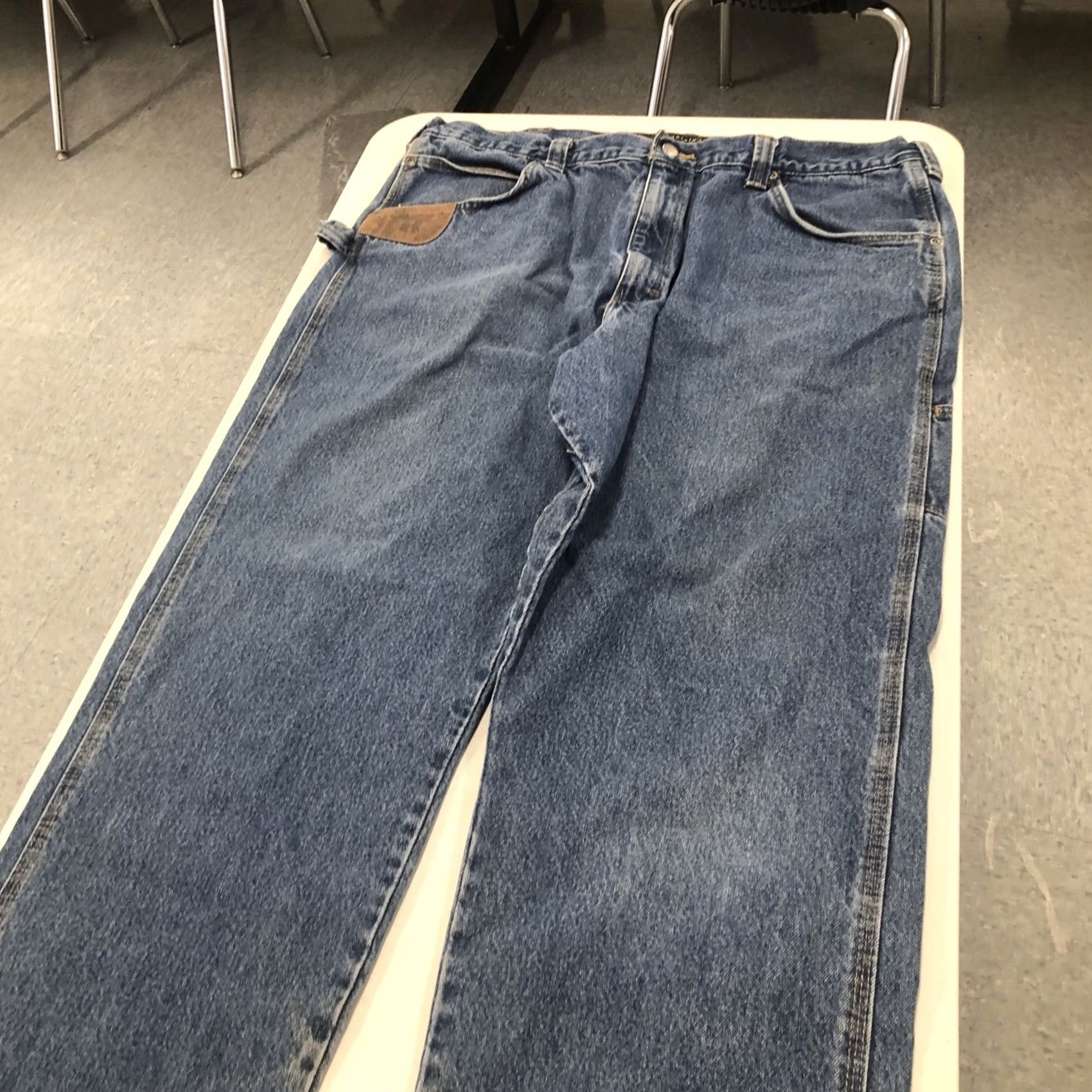 Wrangler Wrangler Men's Riggs Workwear Carpenter Utility Jeans Denim Blue 40x31 Relaxed Straight 5-Pocket Mens Jeans Size US 40 / EU 56 - 3 Thumbnail