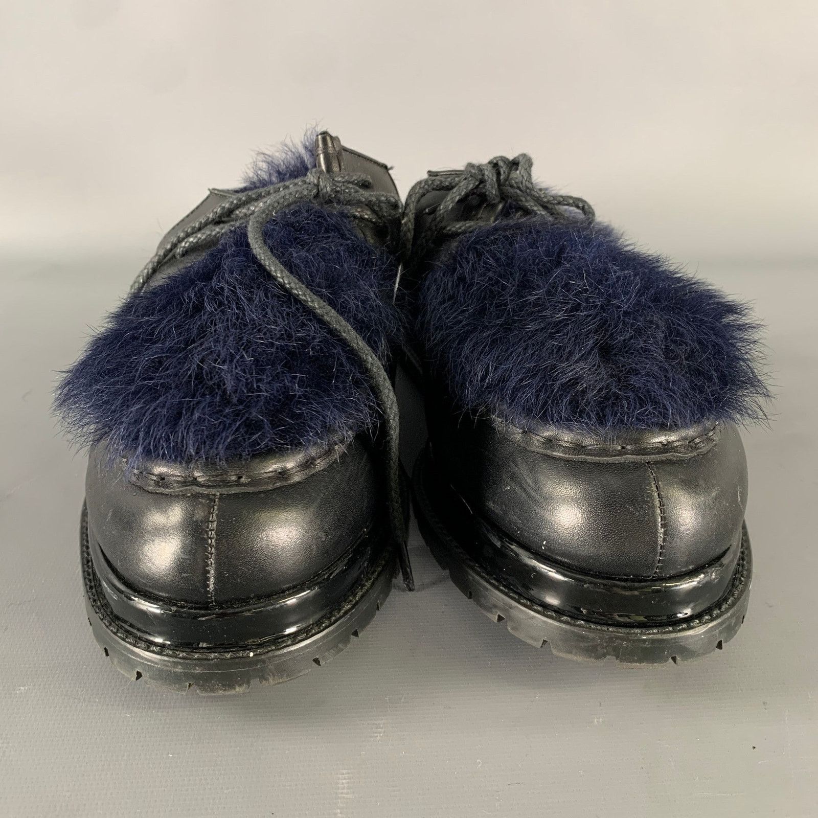 Sacai SACAI Size 8 Black Navy Leather Mules Loafers Size US 8 / EU 41 - 4 Thumbnail