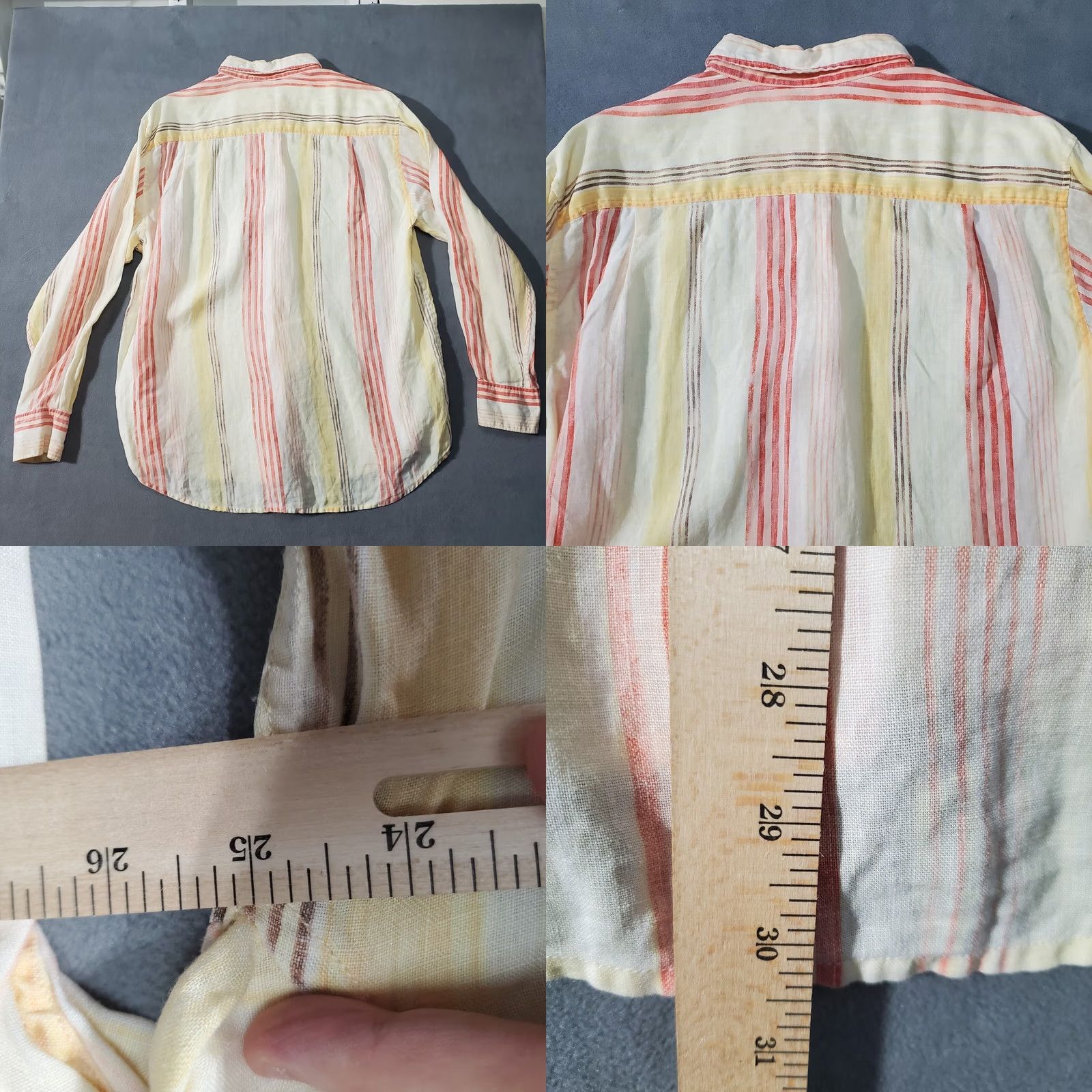 Tommy Bahama Tommy Bahama Shirt Mens Large Linen Beige Red Yellow Striped Long Sleeve Aloha Beach Casual Cruise Vacation Relaxed Size US L / EU 52-54 / 3 - 8 Thumbnail