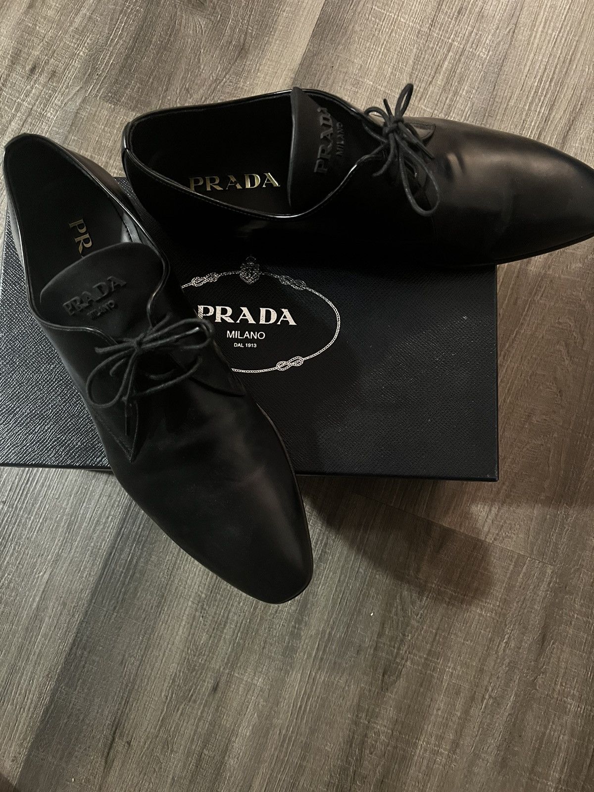 Prada Mens Black Prada Dress Shoe Size US 8.5 / EU 41-42 - 1 Thumbnail