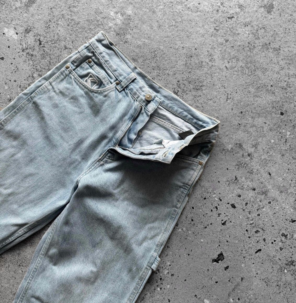 Karl Kani Karl Kani Womens Light Blue Carpenter Jeans Baggy Hip Hop Size 27" / US 4 / IT 40 - 3 Thumbnail