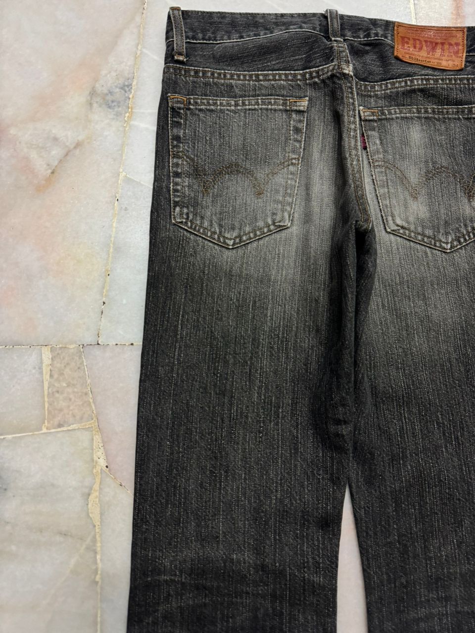 Edwin 💥503 Bootcut💥Vintage Edwin Rebel Sand Washed Dark Denim Jean Size US 27 - 15 Thumbnail