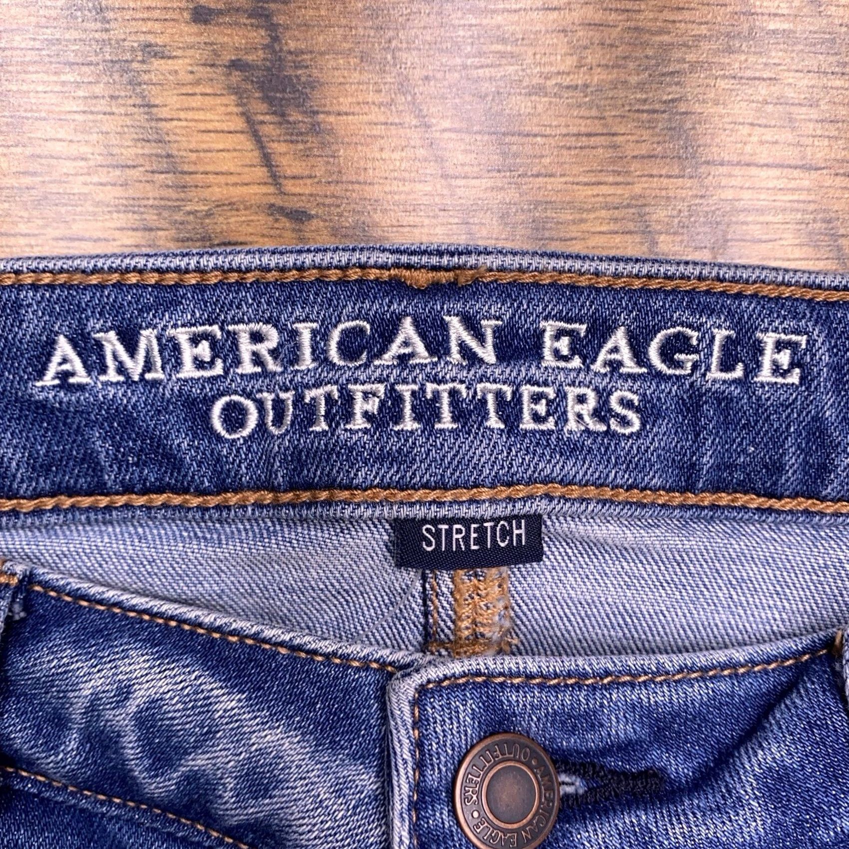 Vintage VINTAGE American Eagle High Rise Festival Shorts 12 Cut Off Denim 5-Pocket Womens Blue Regular 3in Inseam Festival Women’s Jeans Shorts 31in Waist Size 34" / US 12 / IT 48 - 3 Thumbnail
