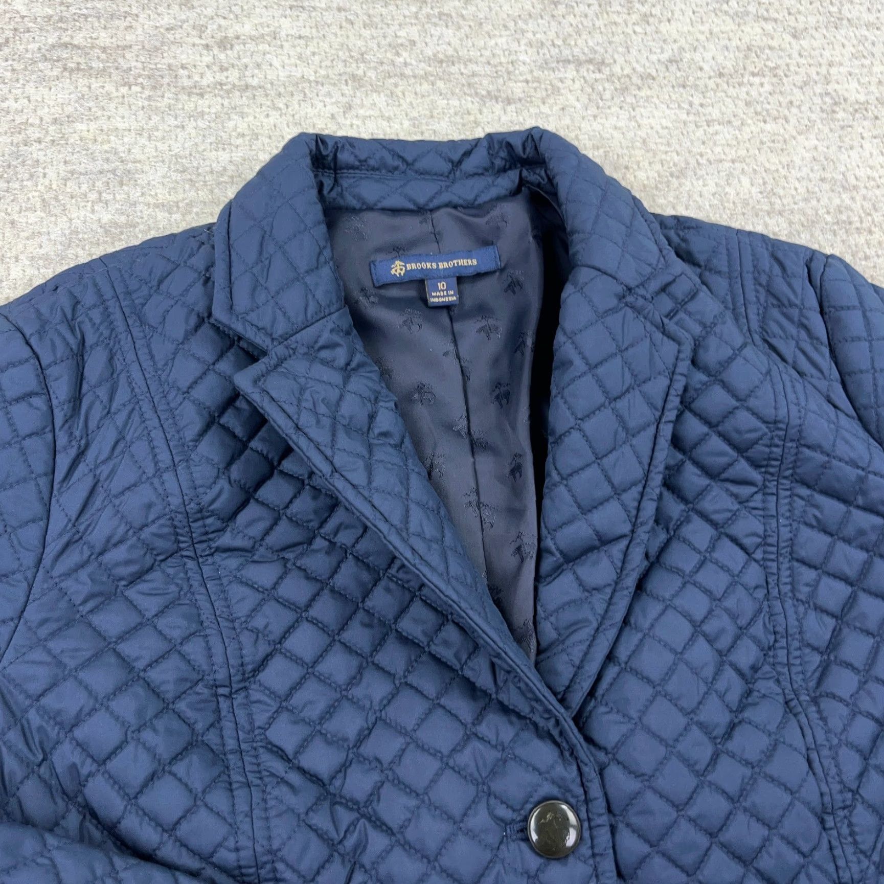 Brooks Brothers Brooks Brothers Quilted Puffer Jacket Women Size 10 Blue Navy Chore Button Up Size L / US 10 / IT 46 - 6 Thumbnail