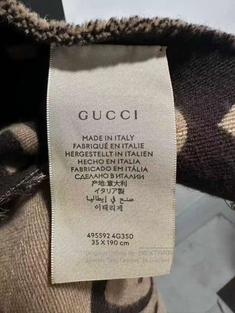 Gucci Gucci Caramel-coloured double G full-print scarf Size ONE SIZE - 4 Thumbnail