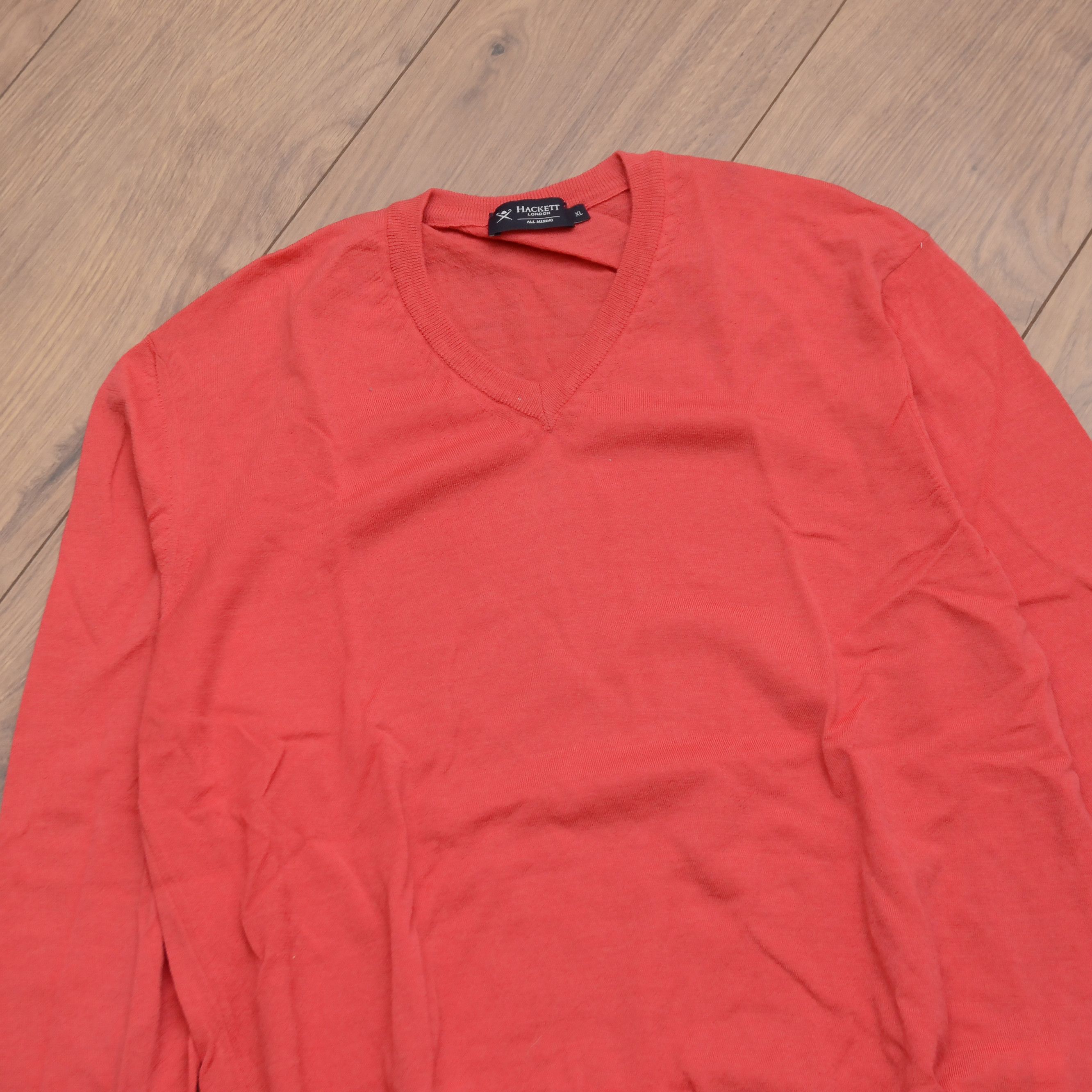 Hackett Hackett London 100% Merino Wool Crew V-Neck Jumper Size US L / EU 52-54 / 3 - 6 Thumbnail
