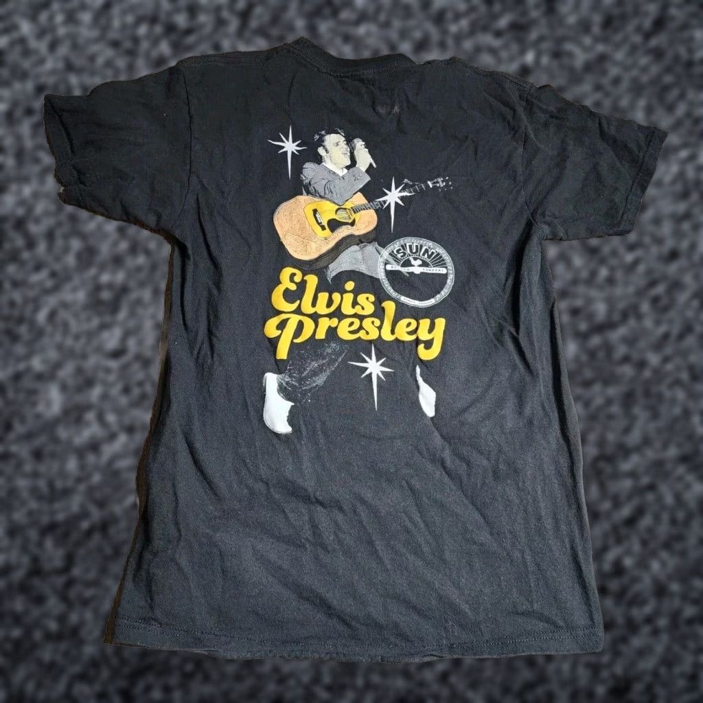 Vintage VINTAGE Sun Record Company Shirt Men M Elvis Presley Rockabilly Double-Sided Crew Neck Short Sleeve Black Cotton T-Shirt Size US M / EU 48-50 / 2 - 1 Thumbnail