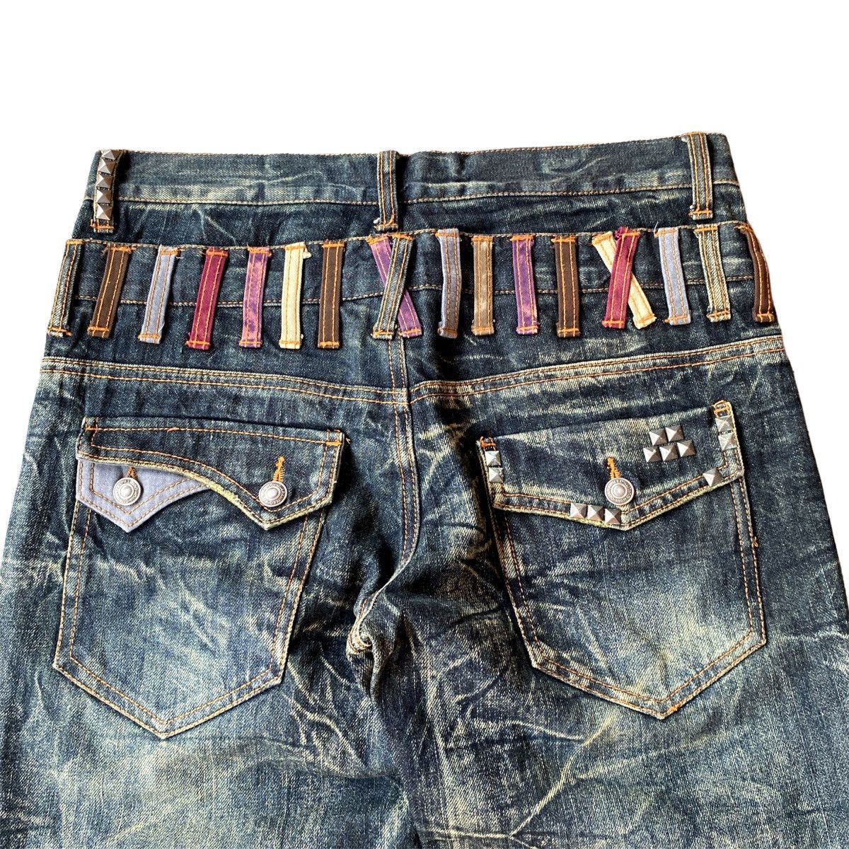 Beauty Beast × If Six Was Nine × Le Grande Bleu (L.G.B.) Rare Vintage Y2K Japanese Nylaus Double Waist Wash Jeans Size US 31 - 6 Thumbnail