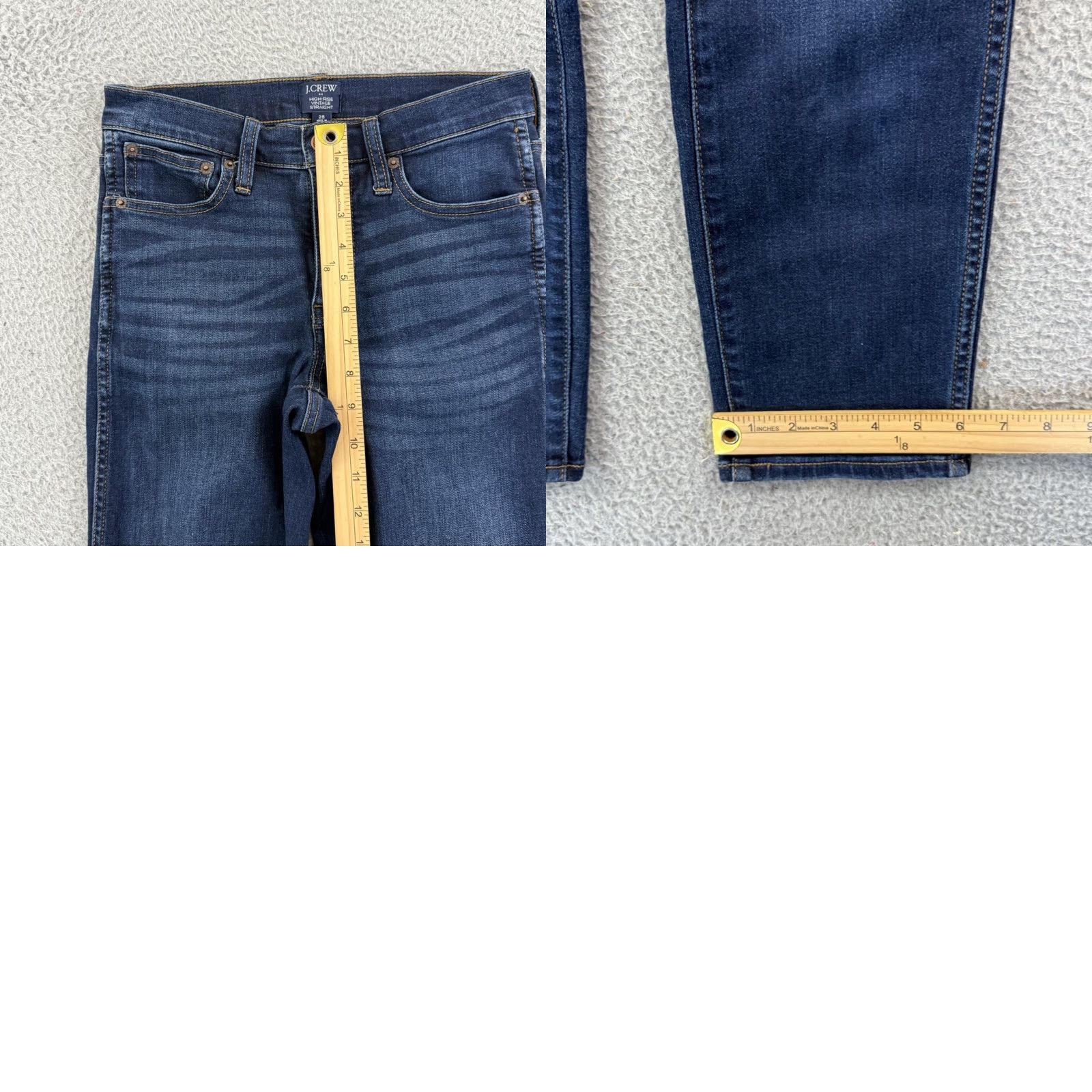 J.Crew VINTAGE J. CREW Jeans Women's 25 Blue Denim High Rise Straight Leg Zip Size 30" / US 8 / IT 44 - 9 Thumbnail