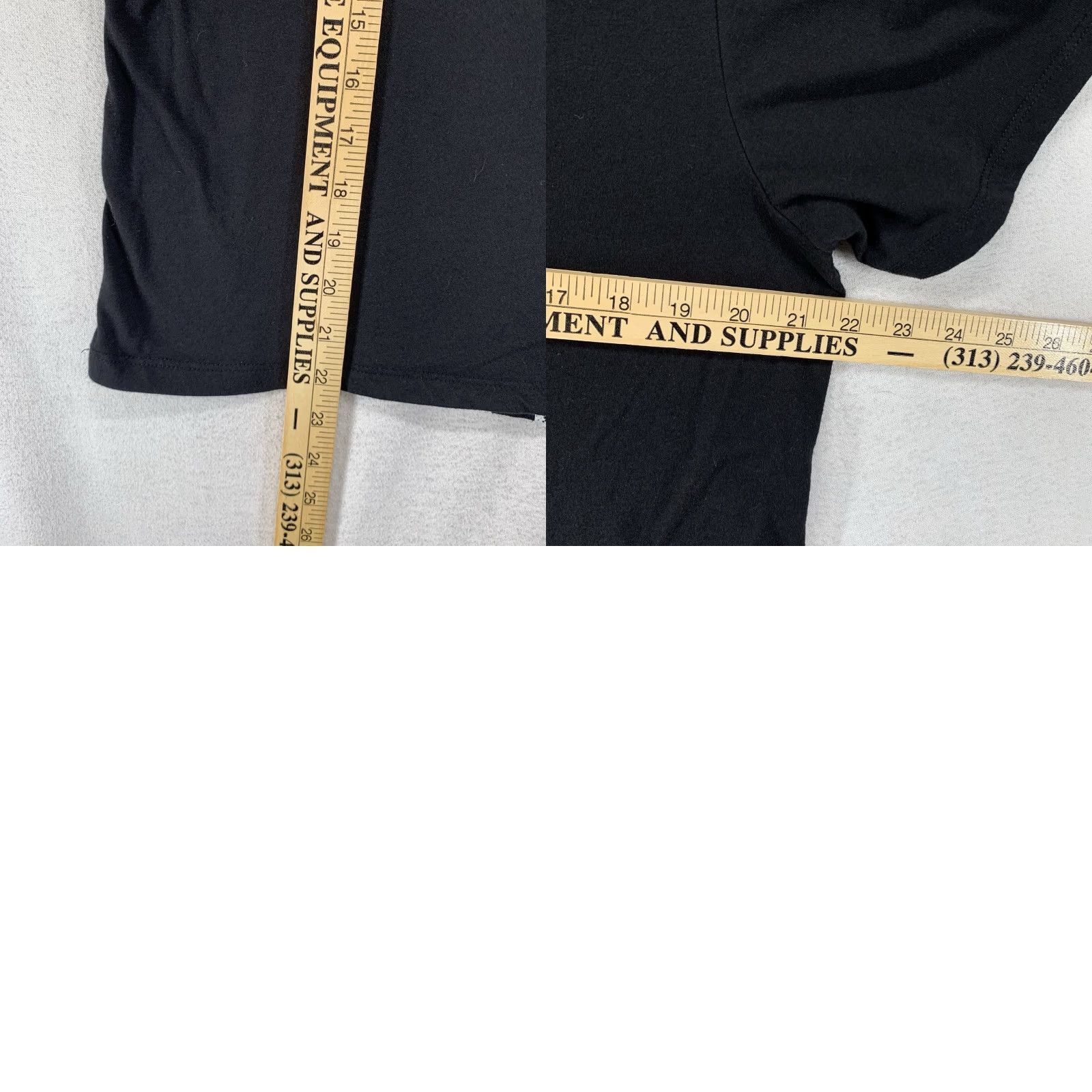 Vintage Women’s Cropped T-Shirt XXL Black Goth Punk Rock Metal Skeleton Hand Halloween Casual Size XXL / US 16-18 / IT 52-54 - 8 Thumbnail