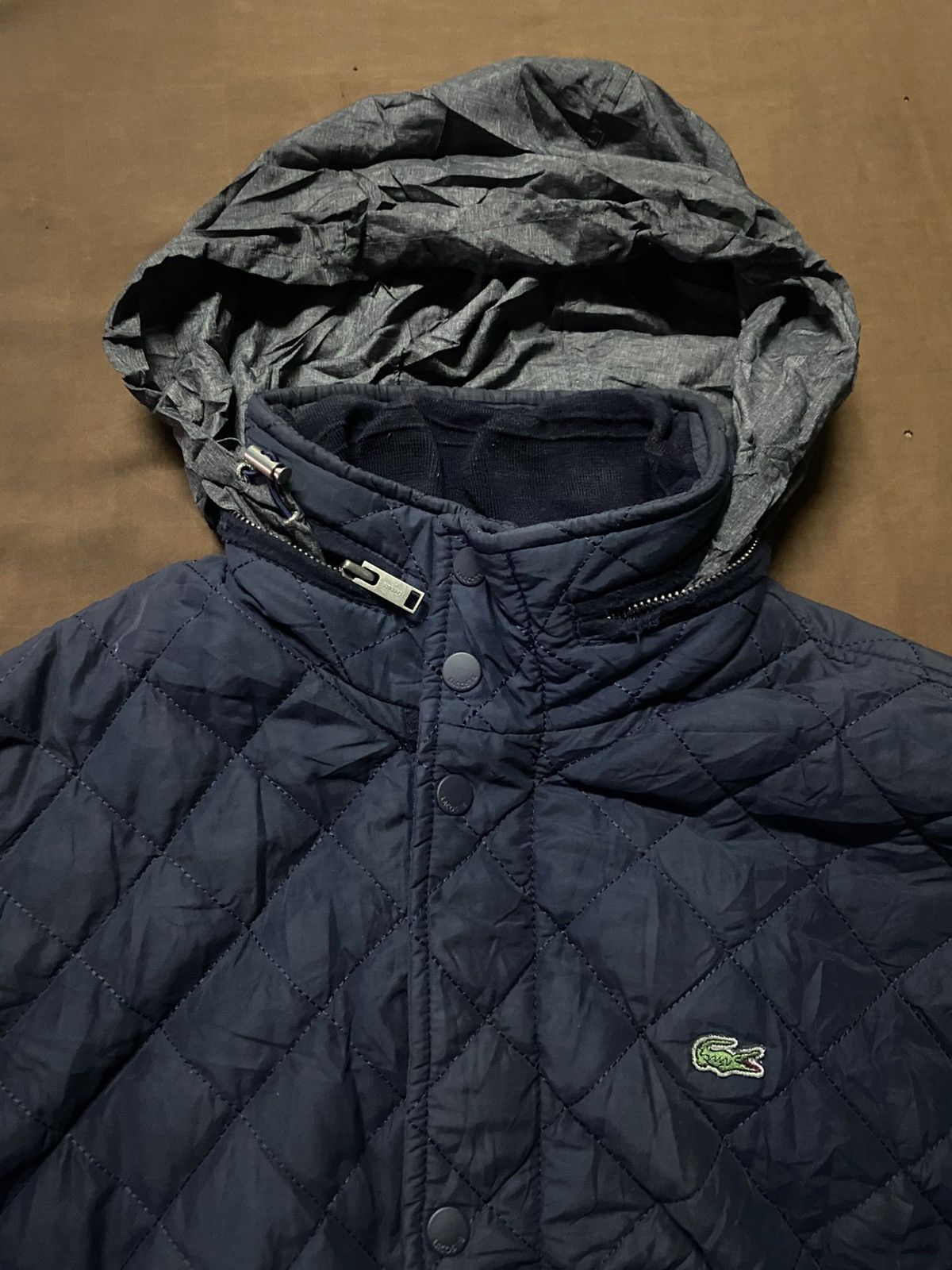 Lacoste Lacoste Quilted Navy Jacket Size US L / EU 52-54 / 3 - 3 Thumbnail
