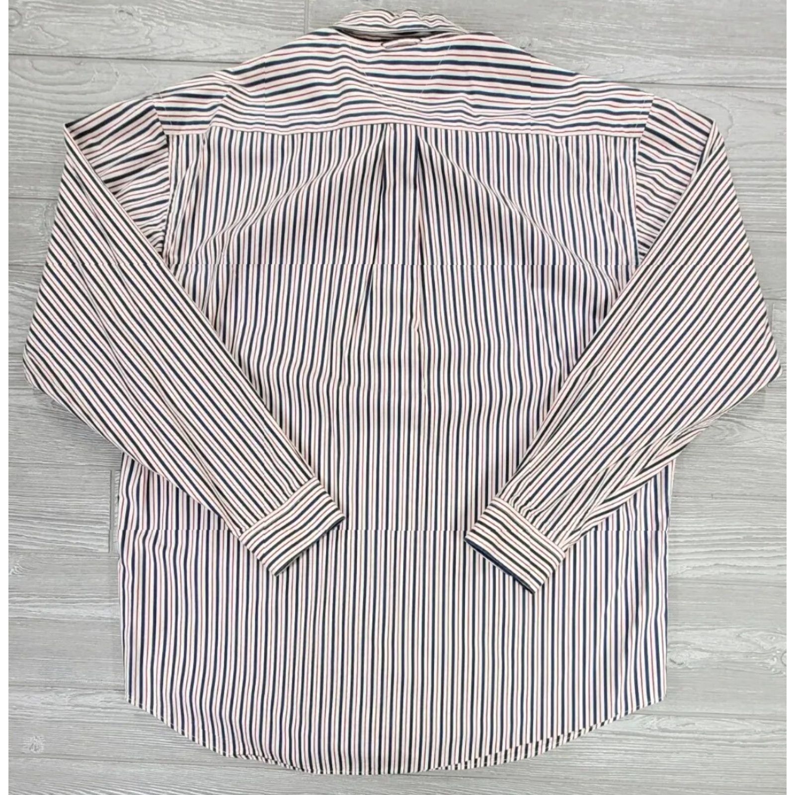 Tommy Hilfiger VINTAGE Tommy Hilfiger Striped Shirt Mens XL Red White Blue Logo Button-Down Long Sleeve 90s Classic Retro Party/Cocktail Men Size US XL / EU 56 / 4 - 5 Thumbnail
