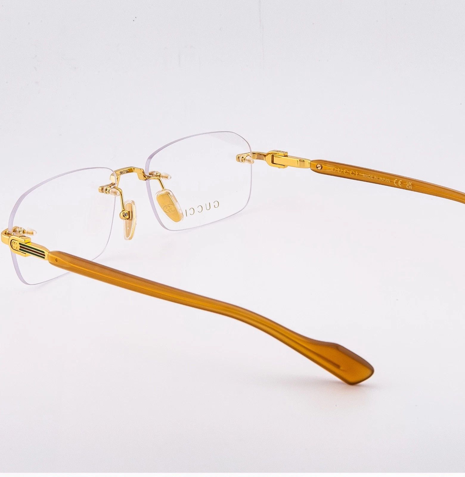Gucci GUCCI GG1221O 1221 Yellow Classic Narrow Eyeglass 006 GG1221 Size ONE SIZE - 3 Thumbnail